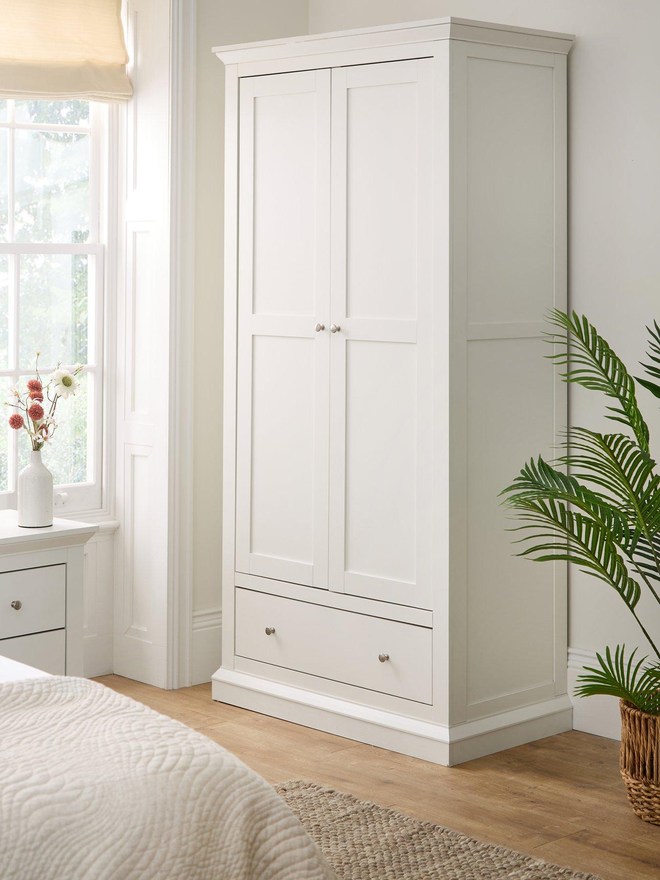 Image 1 of 7 of The Very Collection Hanna 2 Door 1 Drawer Wardrobe - White