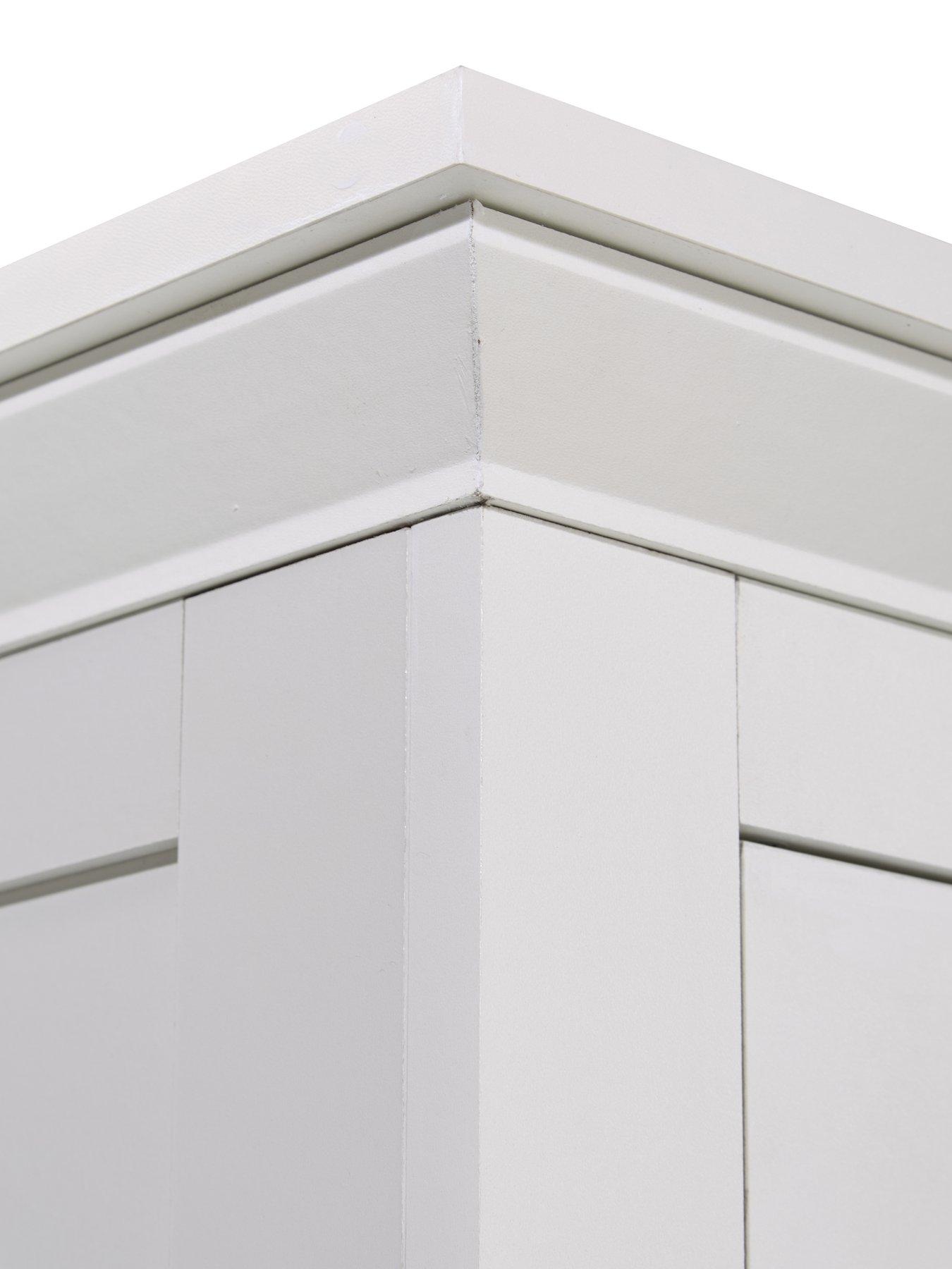 Image 5 of 7 of The Very Collection Hanna 4 Door, 2 Drawer Mirrored Combi Wardrobe - White