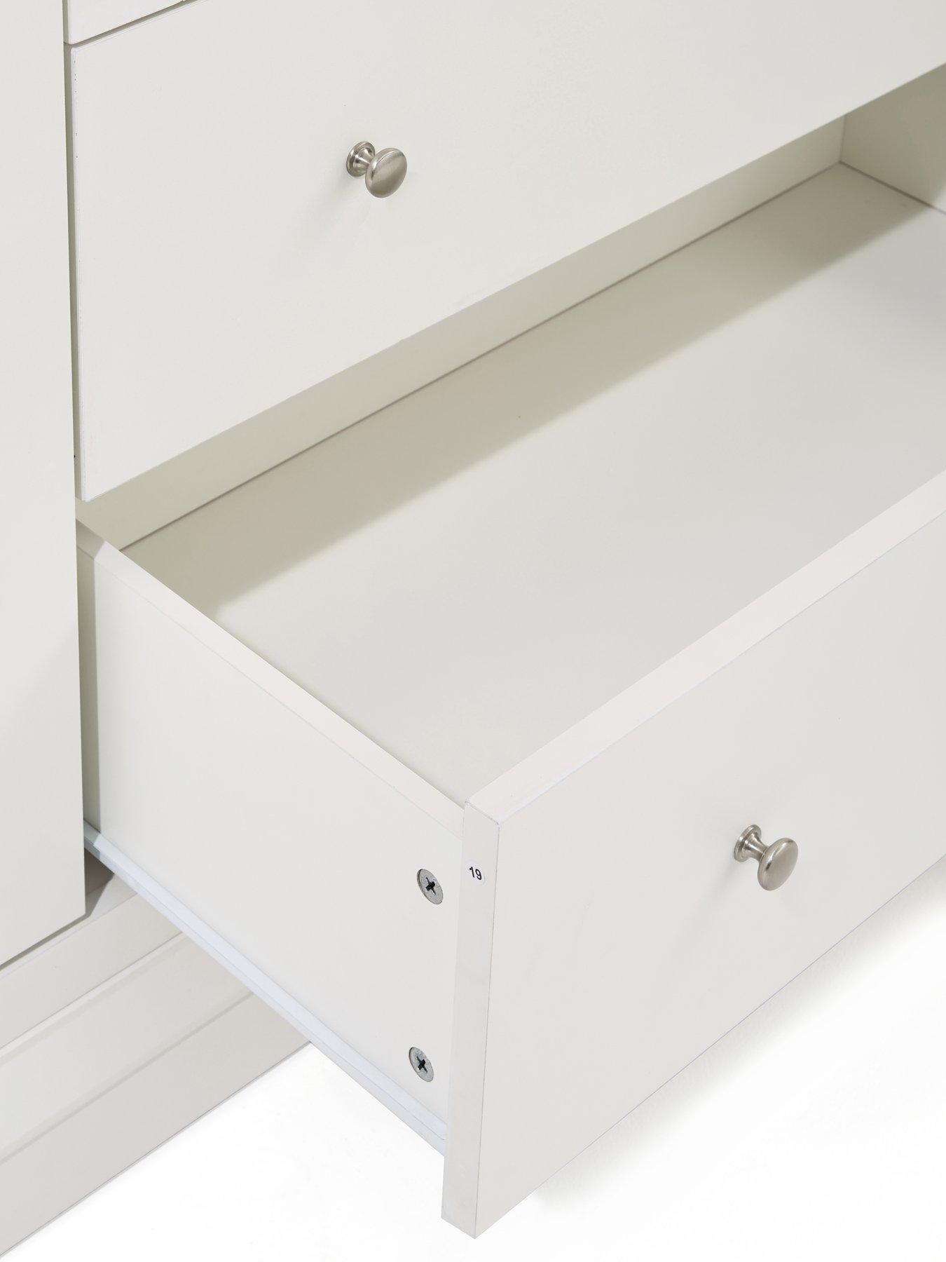 Image 7 of 7 of The Very Collection Hanna 4 Door, 2 Drawer Mirrored Combi Wardrobe - White