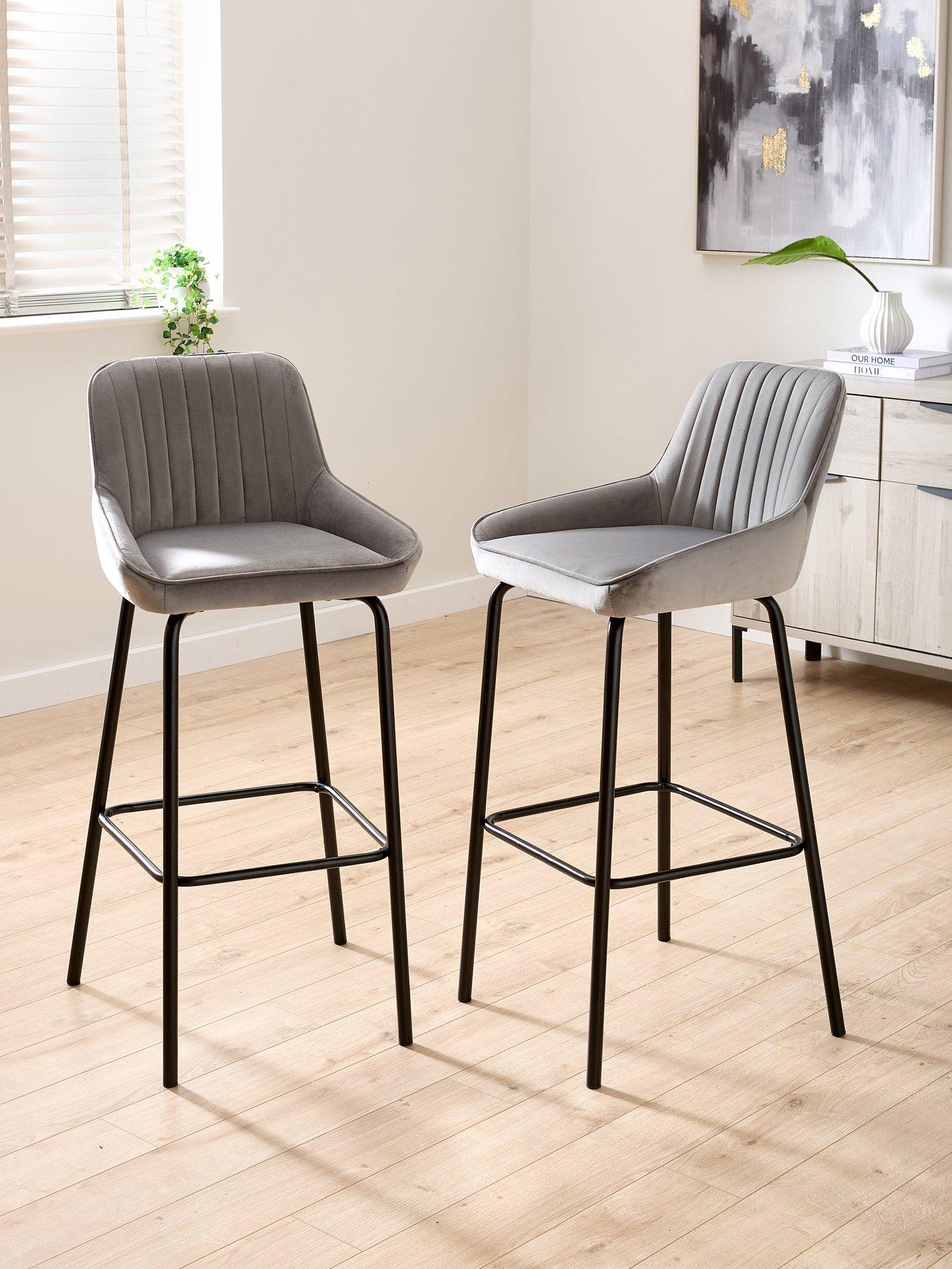 undefined Marlow Pair Of Velvet Bar Stools