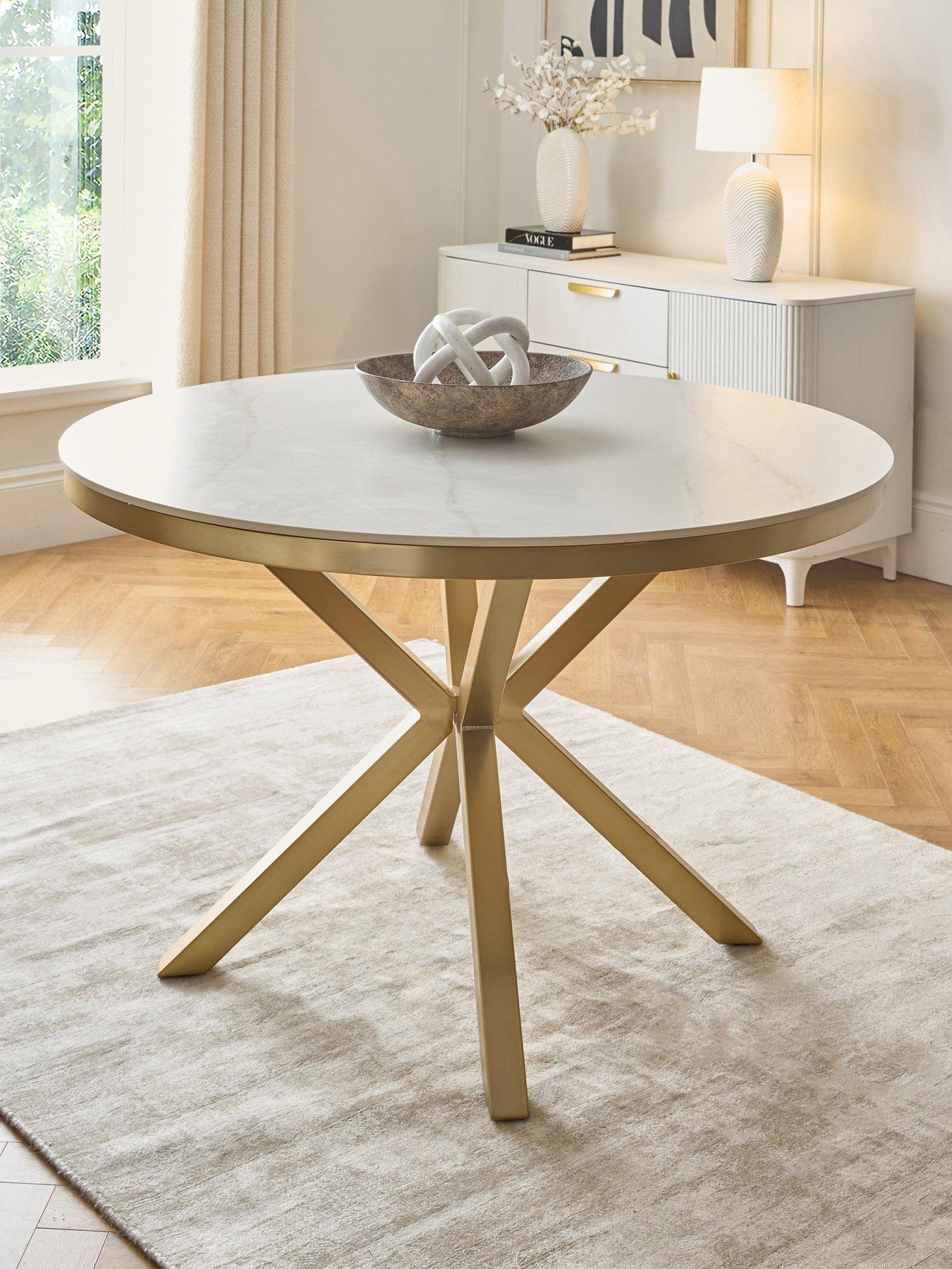 Image 1 of 7 of The Very Collection Savannah 120cm Round Ceramic Dining Table - FSC Certified
