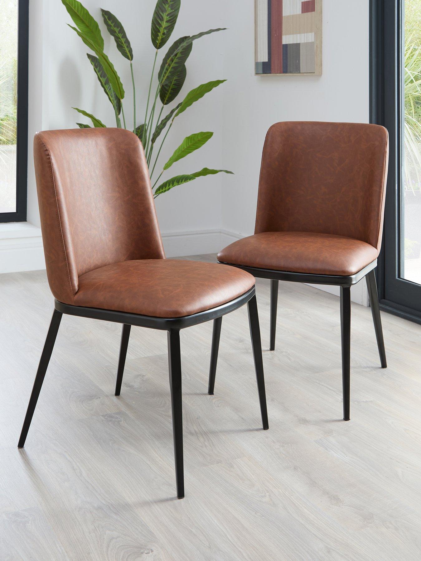 Very Home Willow Standard Pair Of Dining Chairs In Faux Leather - FSC® Certified