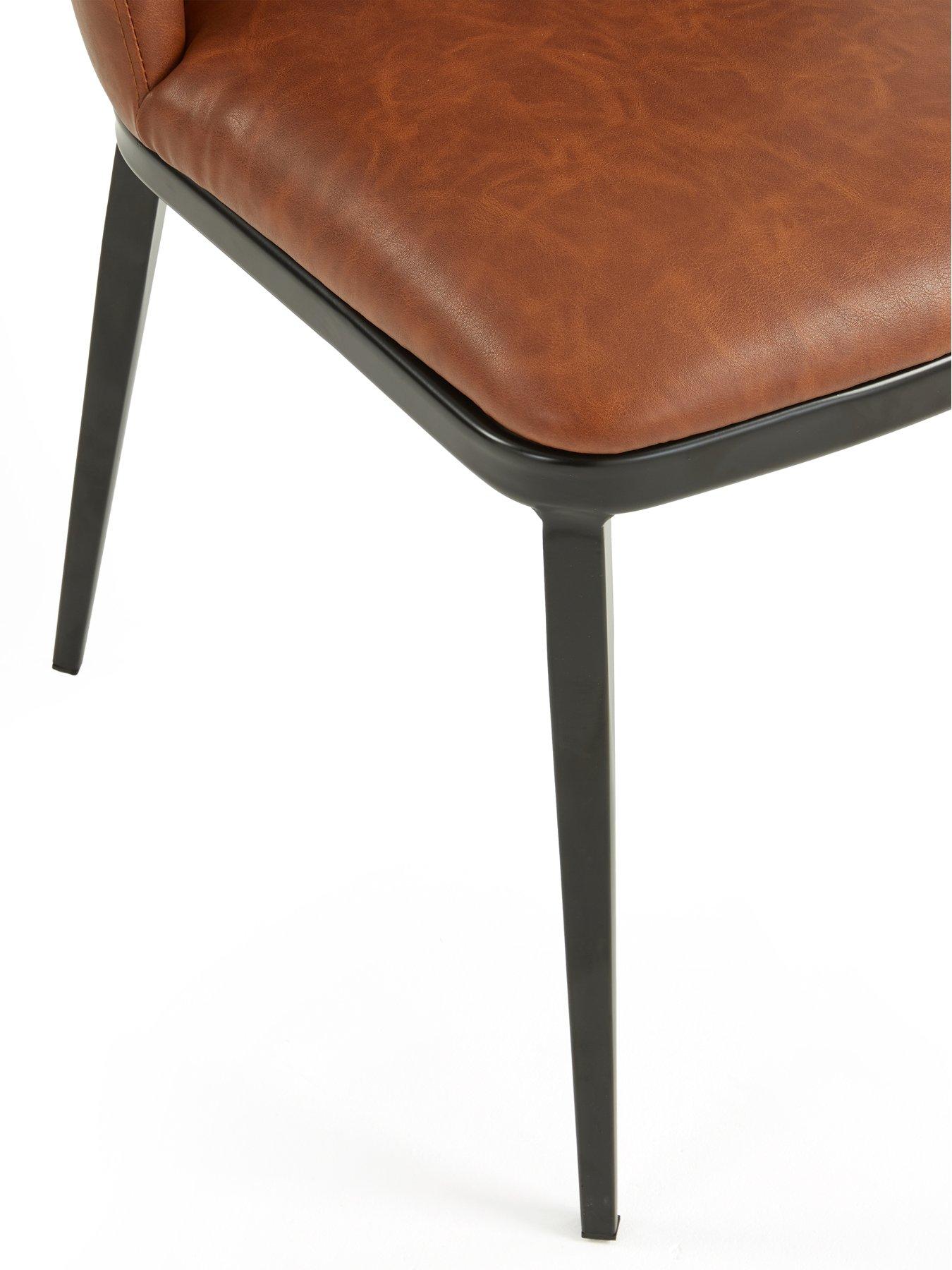 Image 7 of 7 of Very Home Willow Standard Pair Of Dining Chairs In Faux Leather - FSC&reg; Certified