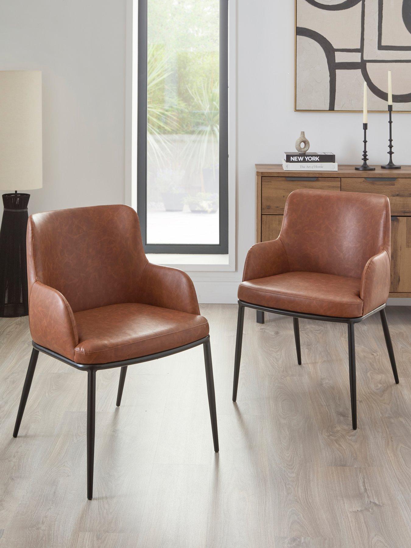 Very Home Willow Pair Of Dining Chairs In Faux Leather - FSC® Certified