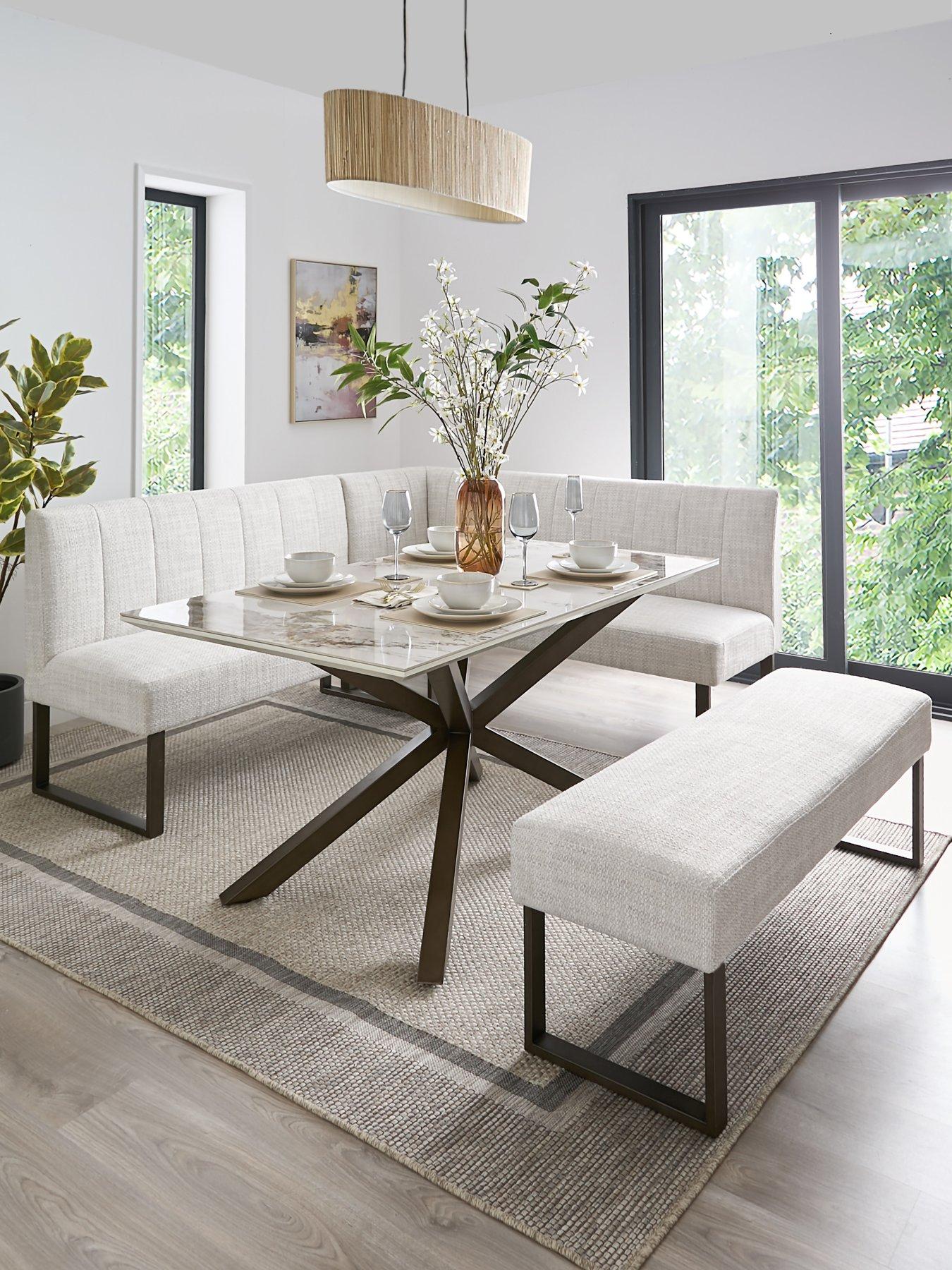 Image 1 of 7 of The Very Collection Valetta Dining Table &amp; Bench Dining Set - FSC&reg; Certified