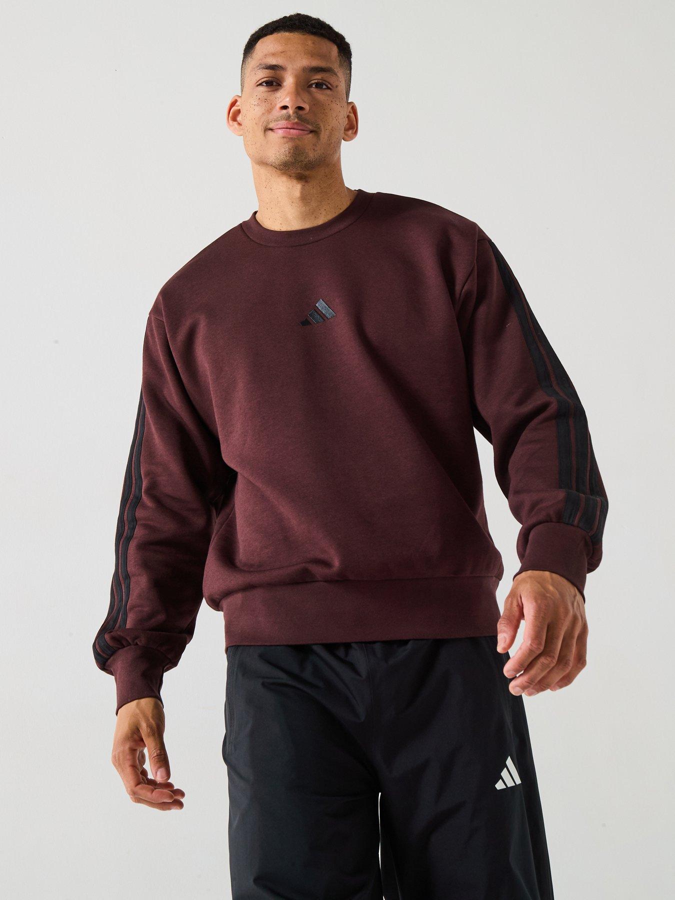 adidas-sportswear-mens-essential-3-stripes-fleece-sweatshirt-browndetail