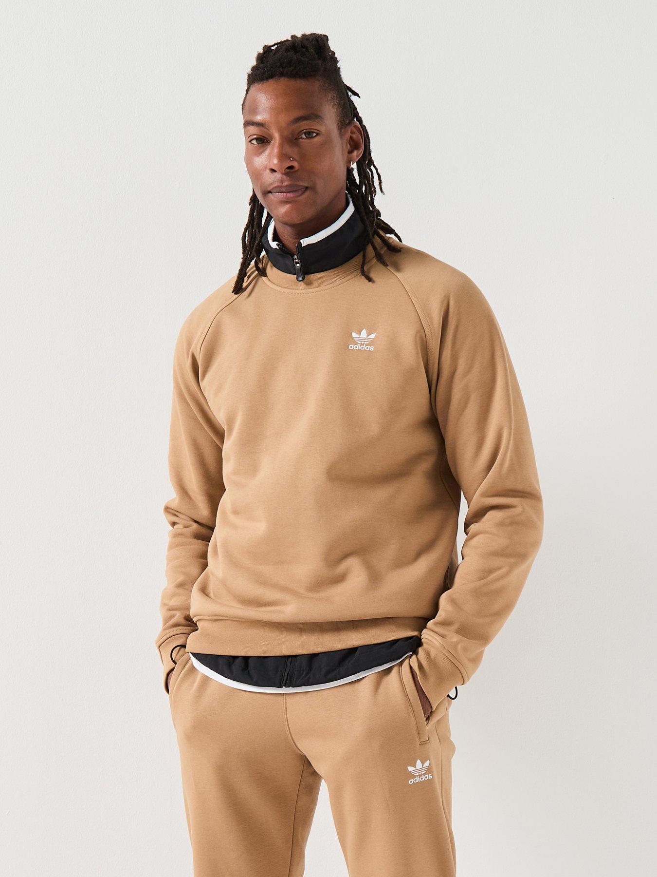 adidas Originals Men's Trefoil Essentials Crew Sweatshirt - Brown