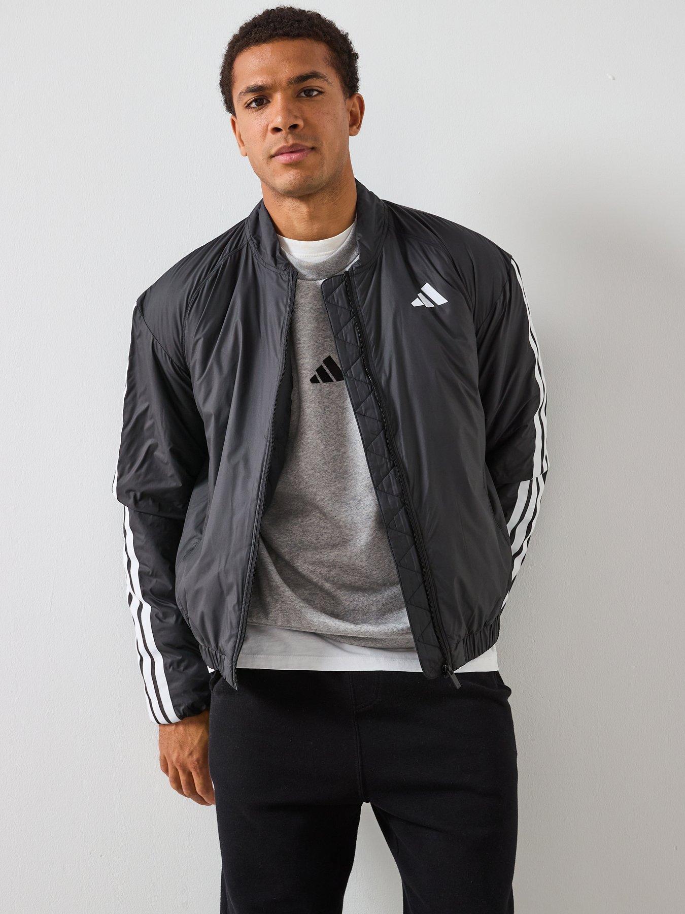 adidas Sportswear Men's Essentials Climawarm 3 Stripes Bomber Jacket - Black