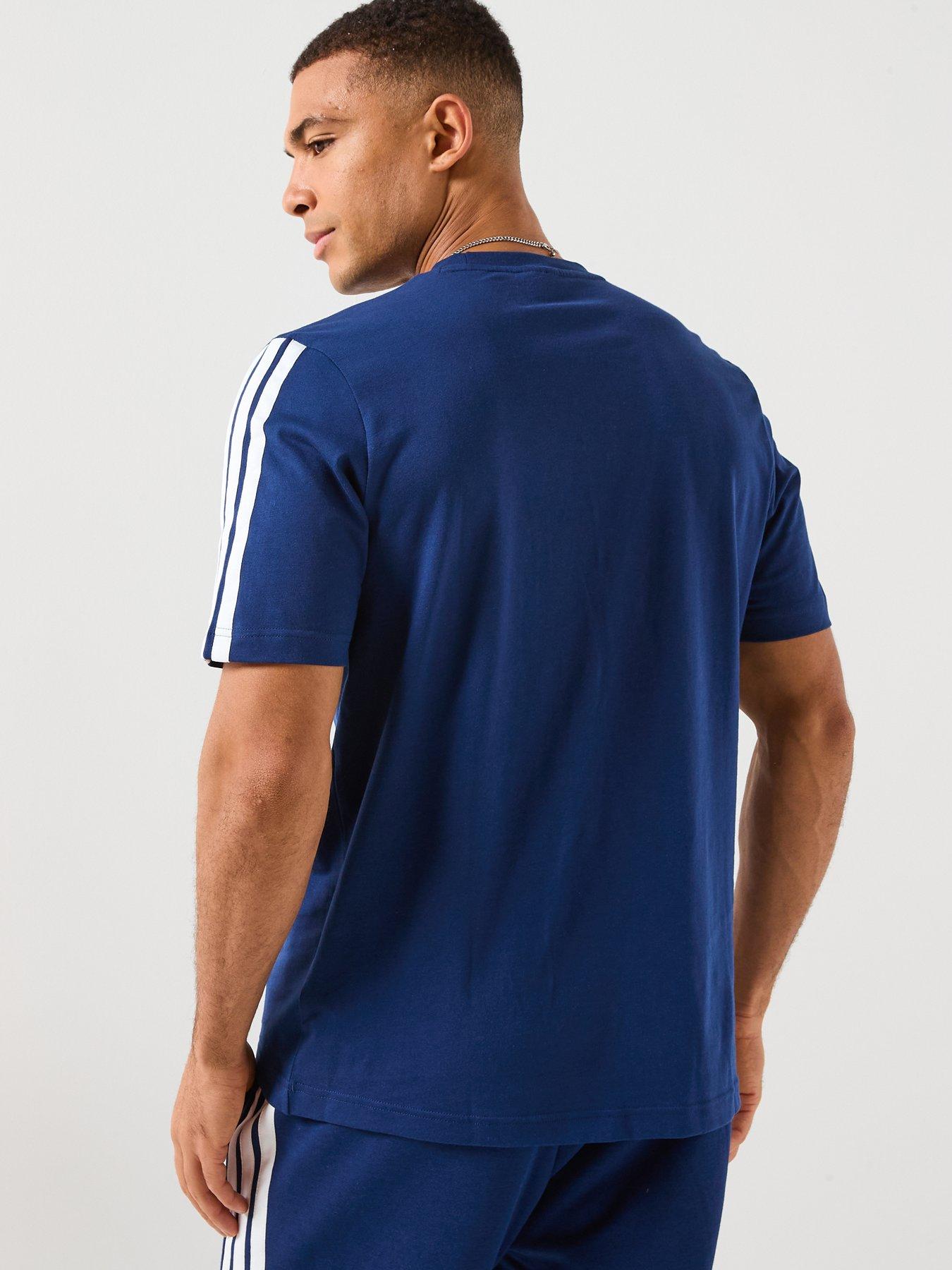 adidas-sportswear-mens-3-stripes-t-shirt-bluestillFront