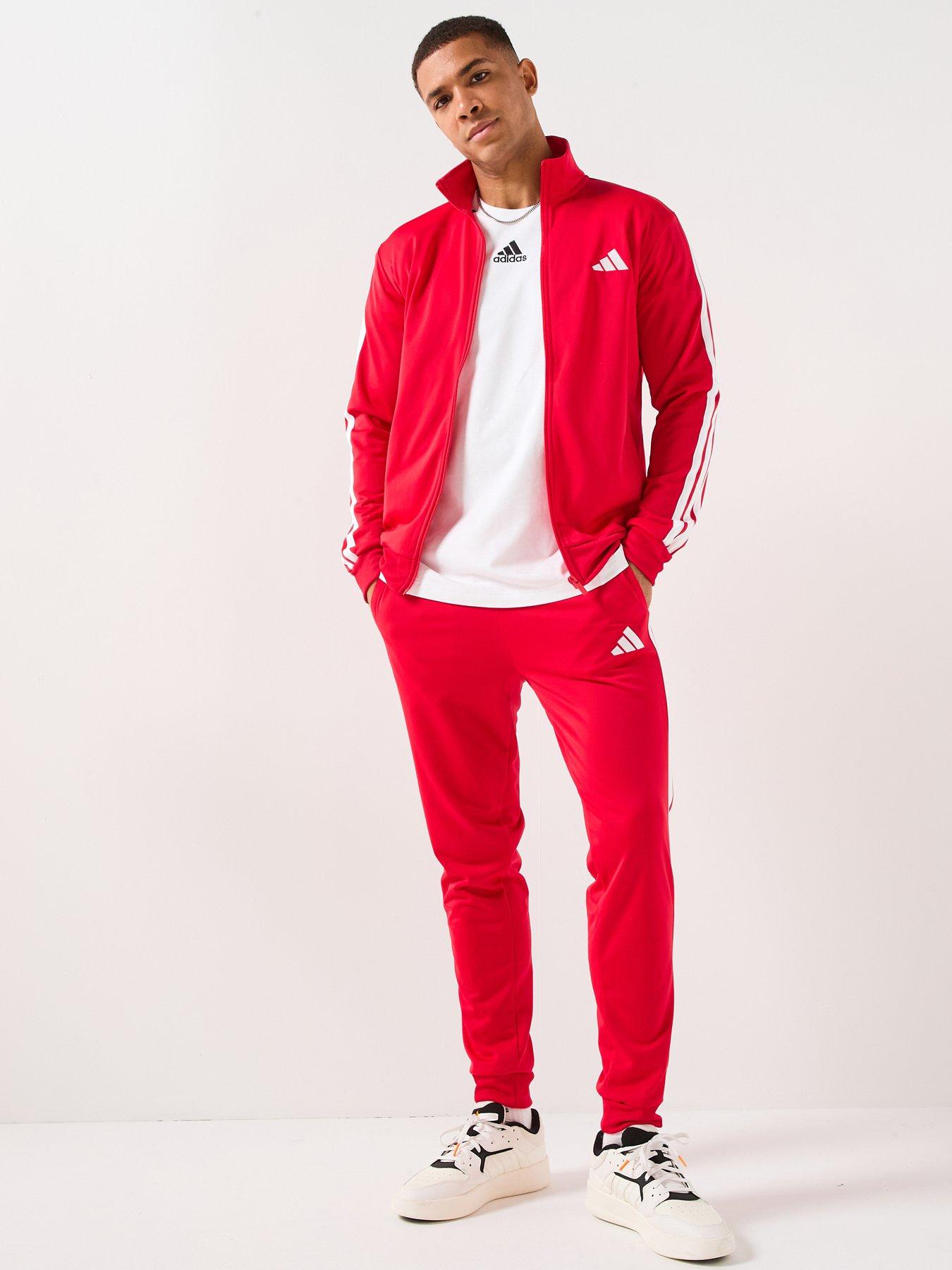 adidas Sportswear Men's Sportswear Basic 3-stripes Tricot Tracksuit - Red