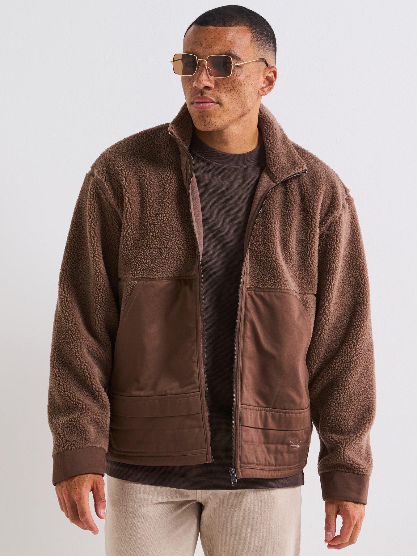 adidas Originals Men's Premium Essentials Polarfleece Full Zip - Brown
