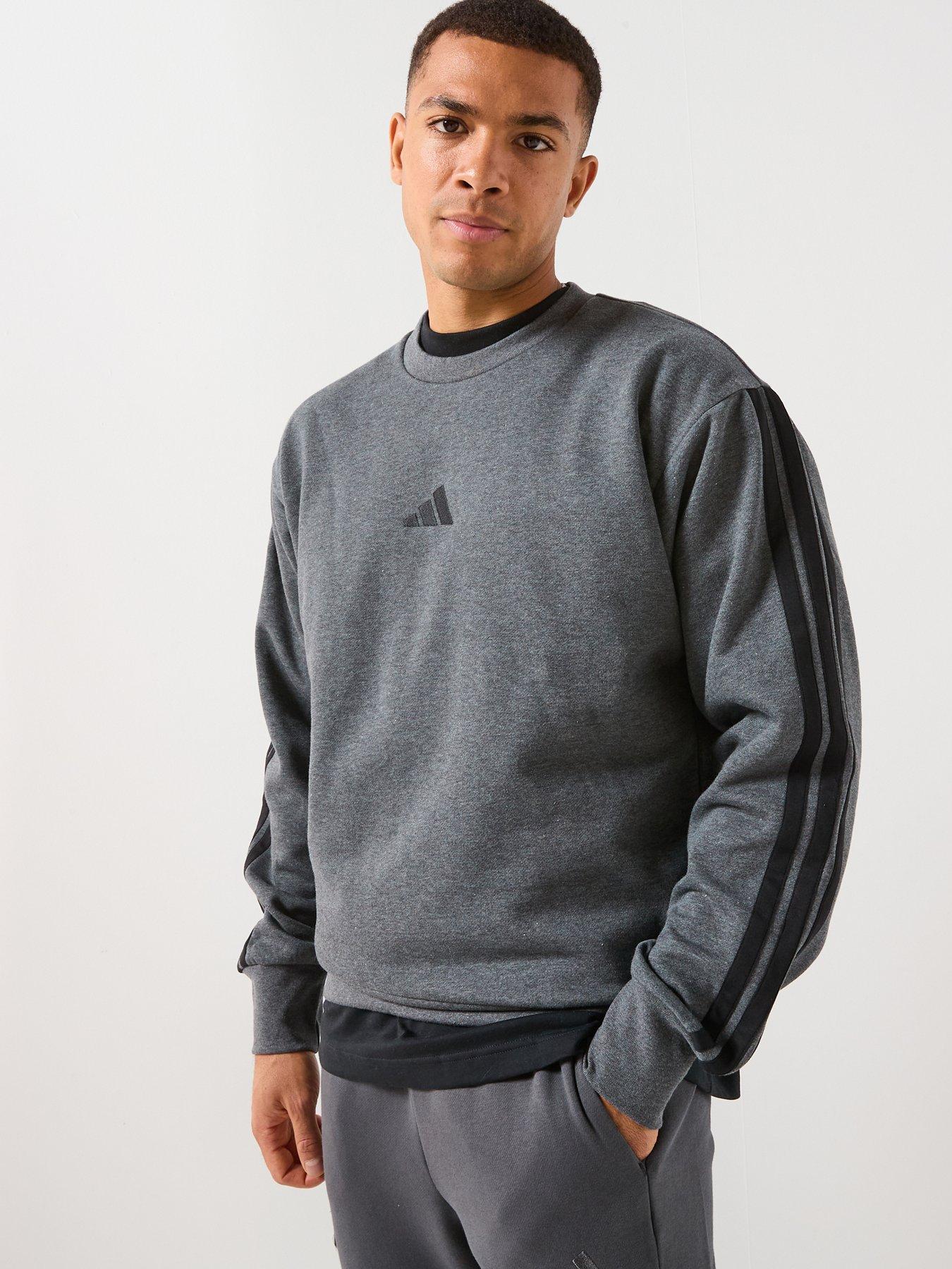 adidas Sportswear Men's Essentials 3-stripes Fleece Sweatshirt - Grey