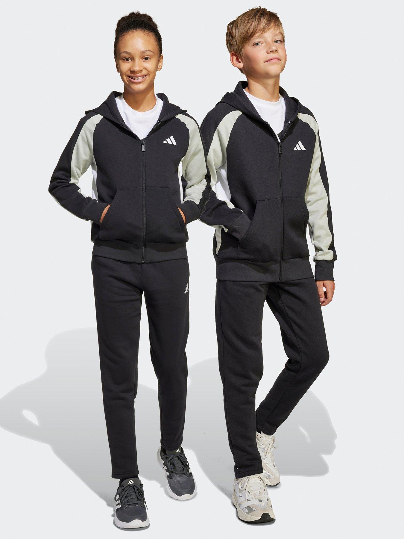 adidas Sportswear Junior Unisex Seasonal Essentials Colorblock Fleece Tracksuit -black