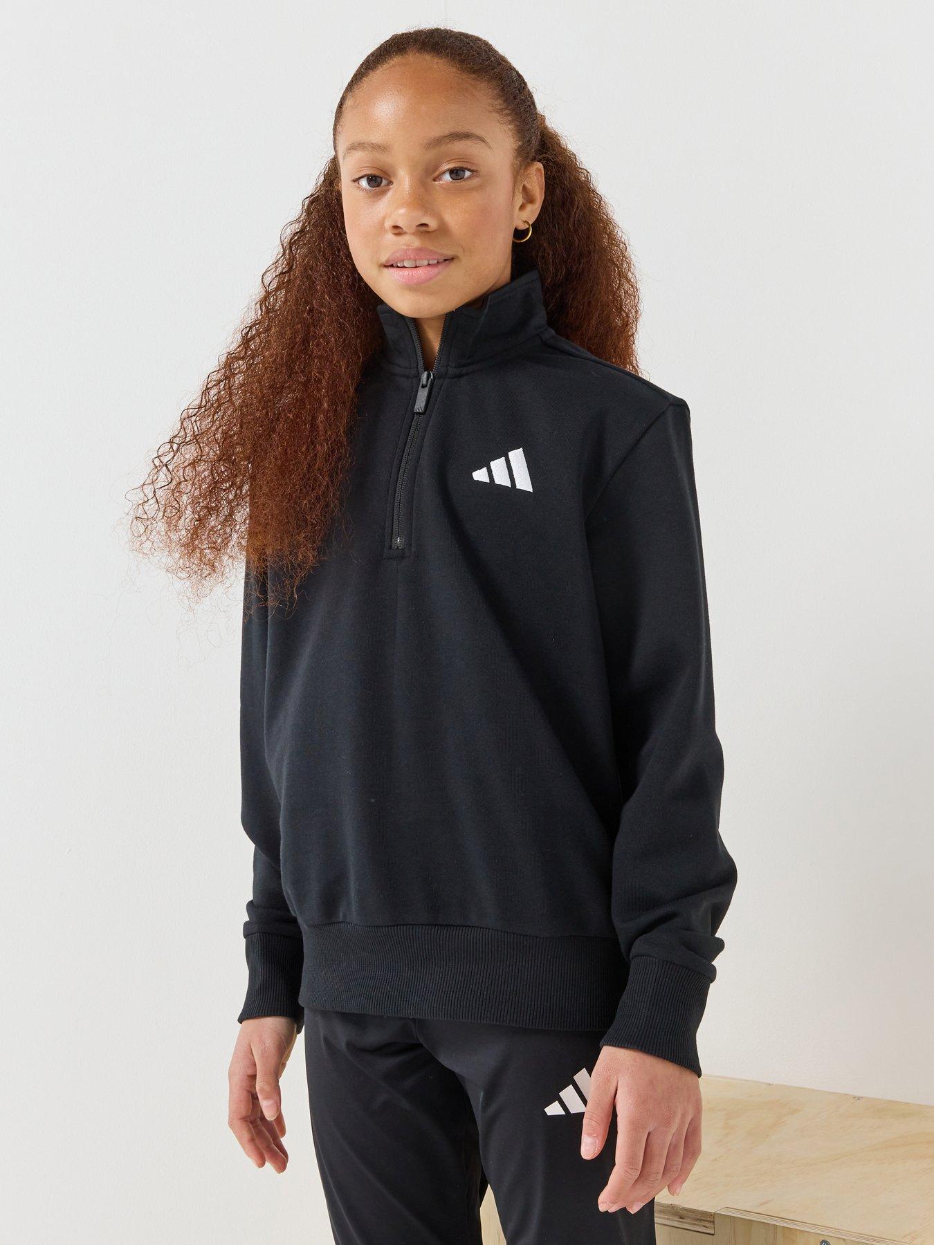 adidas-sportswear-junior-unisex-essentials-half-zip-black
