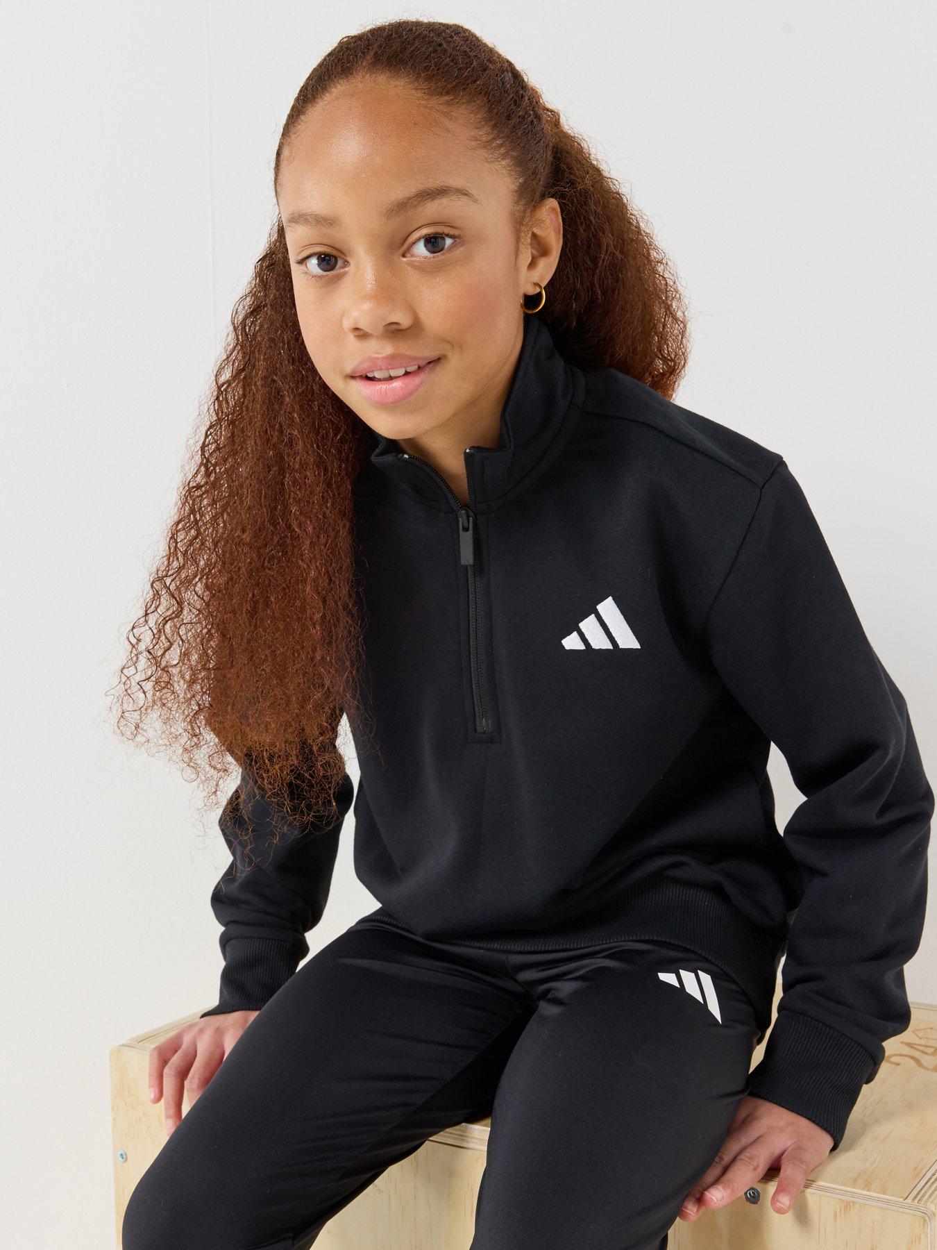 adidas-sportswear-junior-unisex-essentials-half-zip-blackdetail