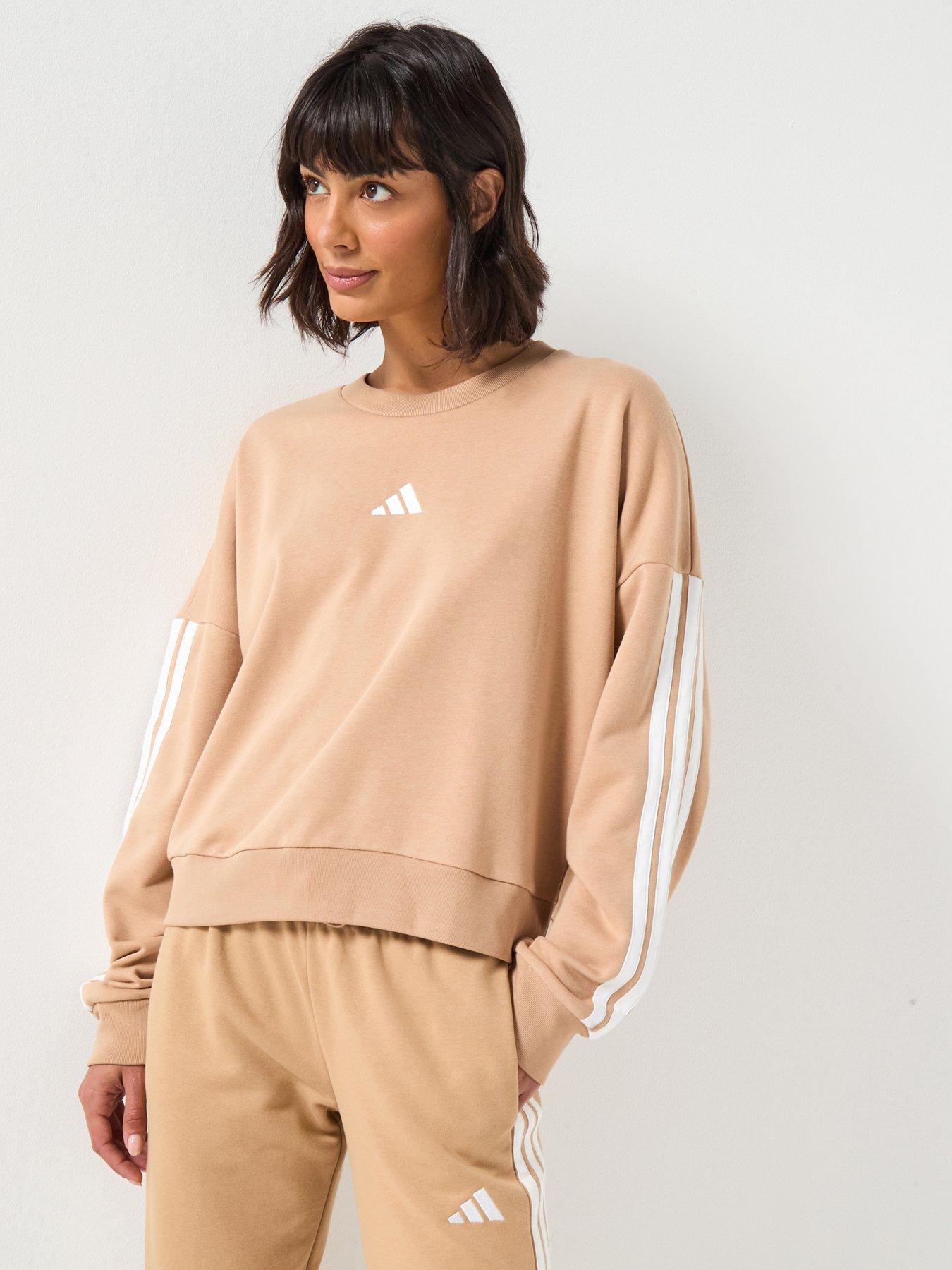 adidas Sportswear Women's Essentials 3-Stripes French Terry Sweatshirt - Brown