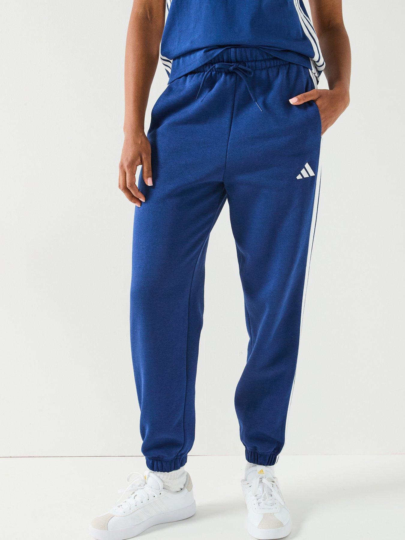 adidas Sportswear Women's Essentials 3-stripes Fleece Loose Pants - Blue