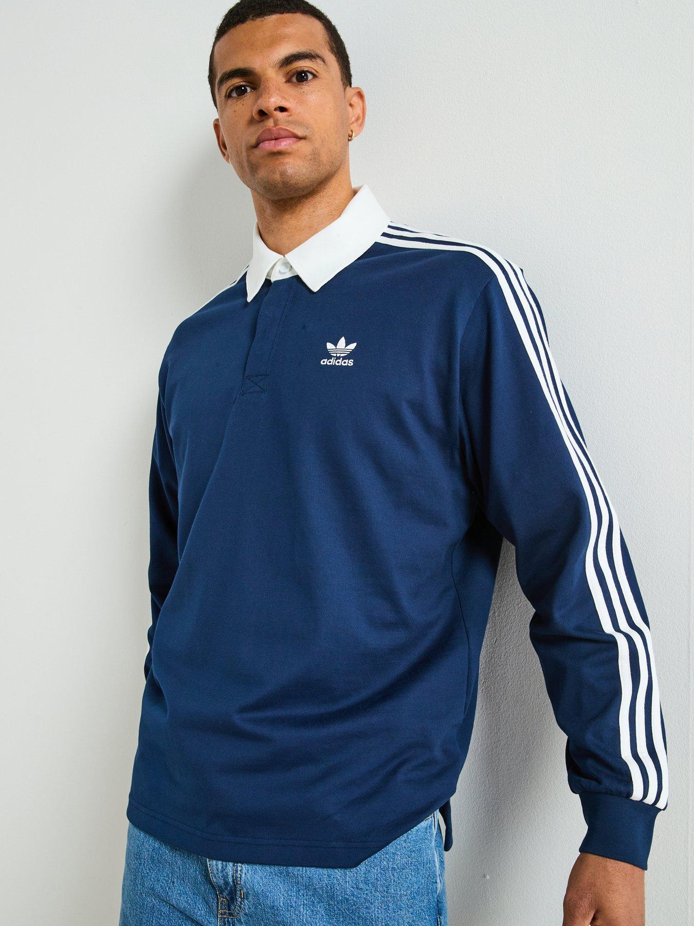 adidas Originals Men's Adicolor Rugby Polo Shirt - Blue