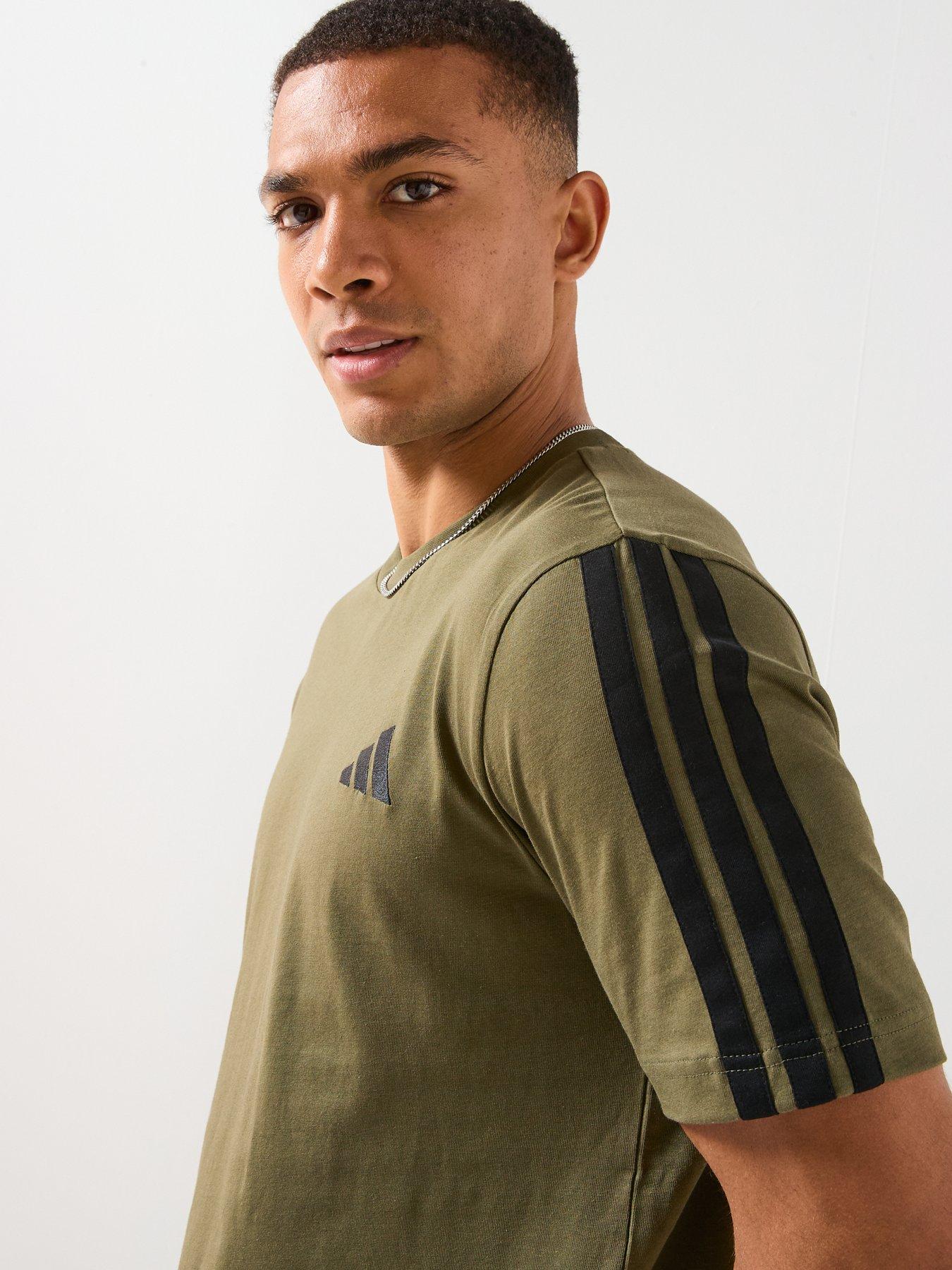 adidas-sportswear-mens-3-stripes-t-shirt-greenoutfit