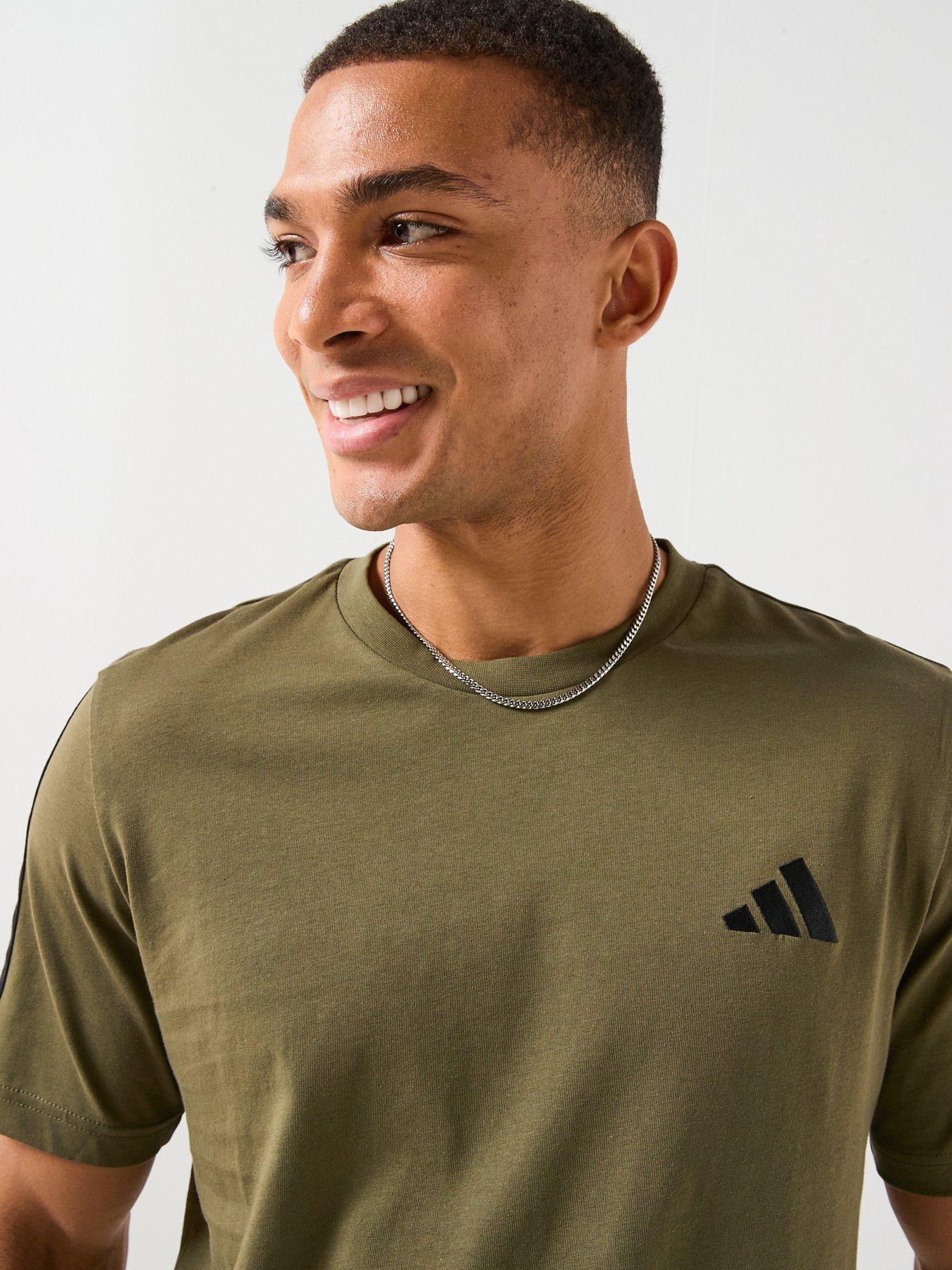 adidas-sportswear-mens-3-stripes-t-shirt-greendetail