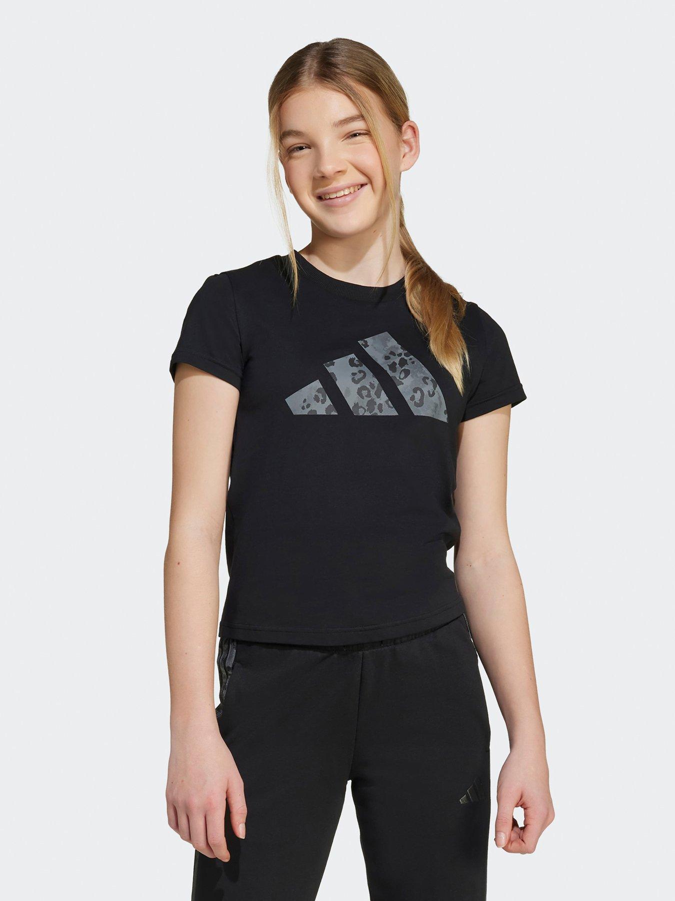 adidas Sportswear Junior Girls Graphic Big Logo T-shirt-black