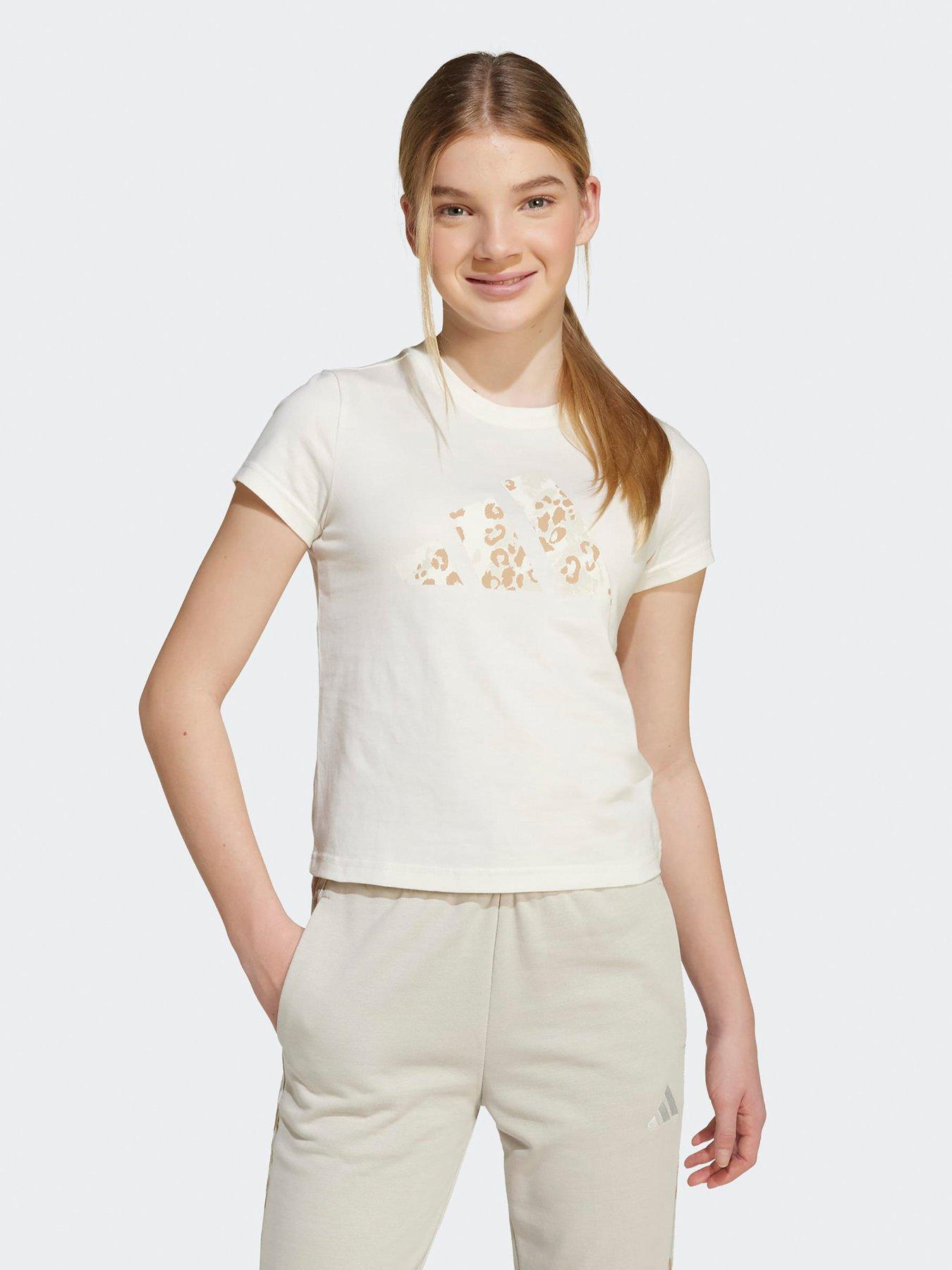 adidas Sportswear Junior Girls Graphic Big Logo T-shirt-grey