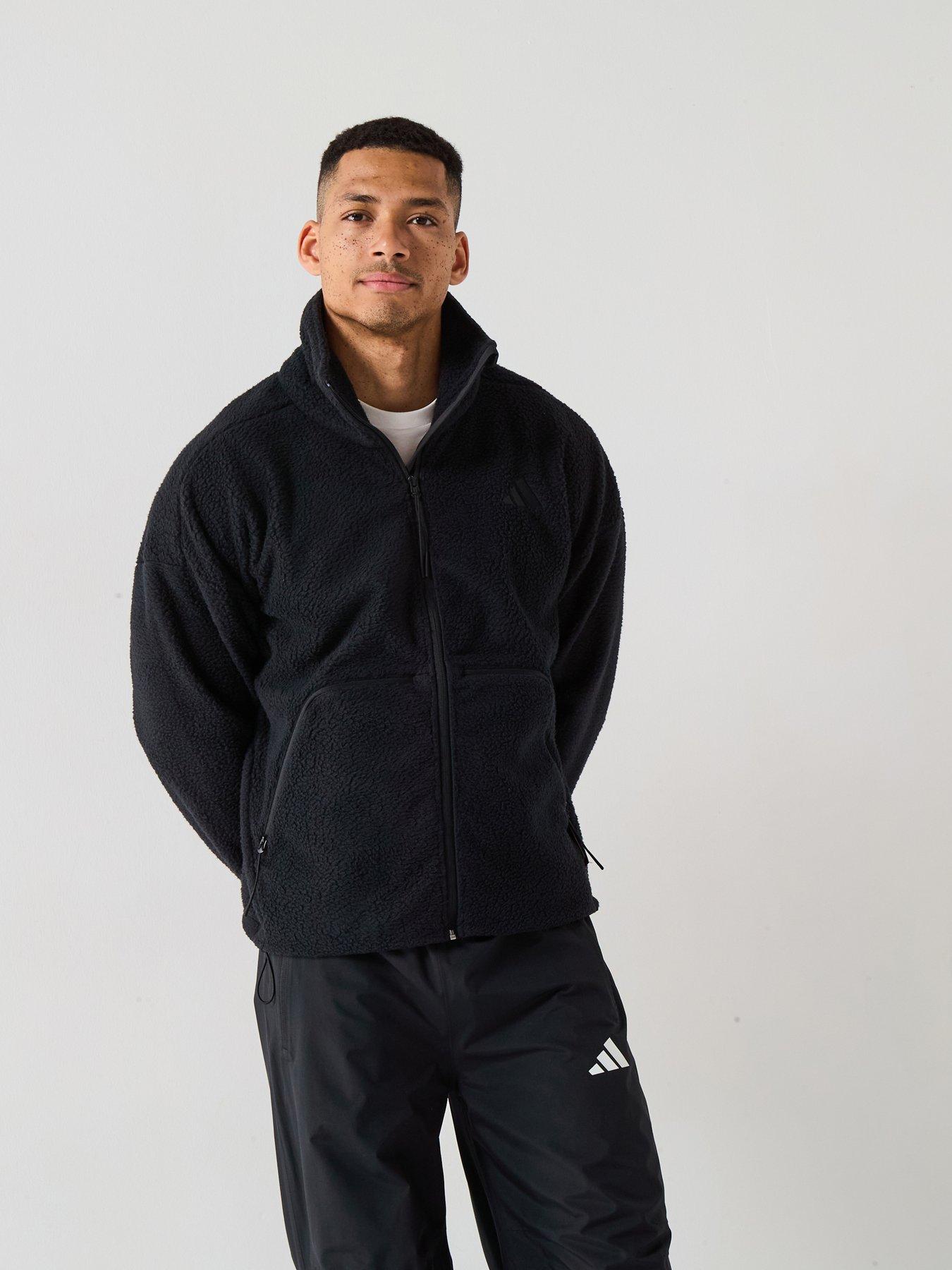 adidas Sportswear Men's City Tech High Pile Fleece Full-Zip - Black