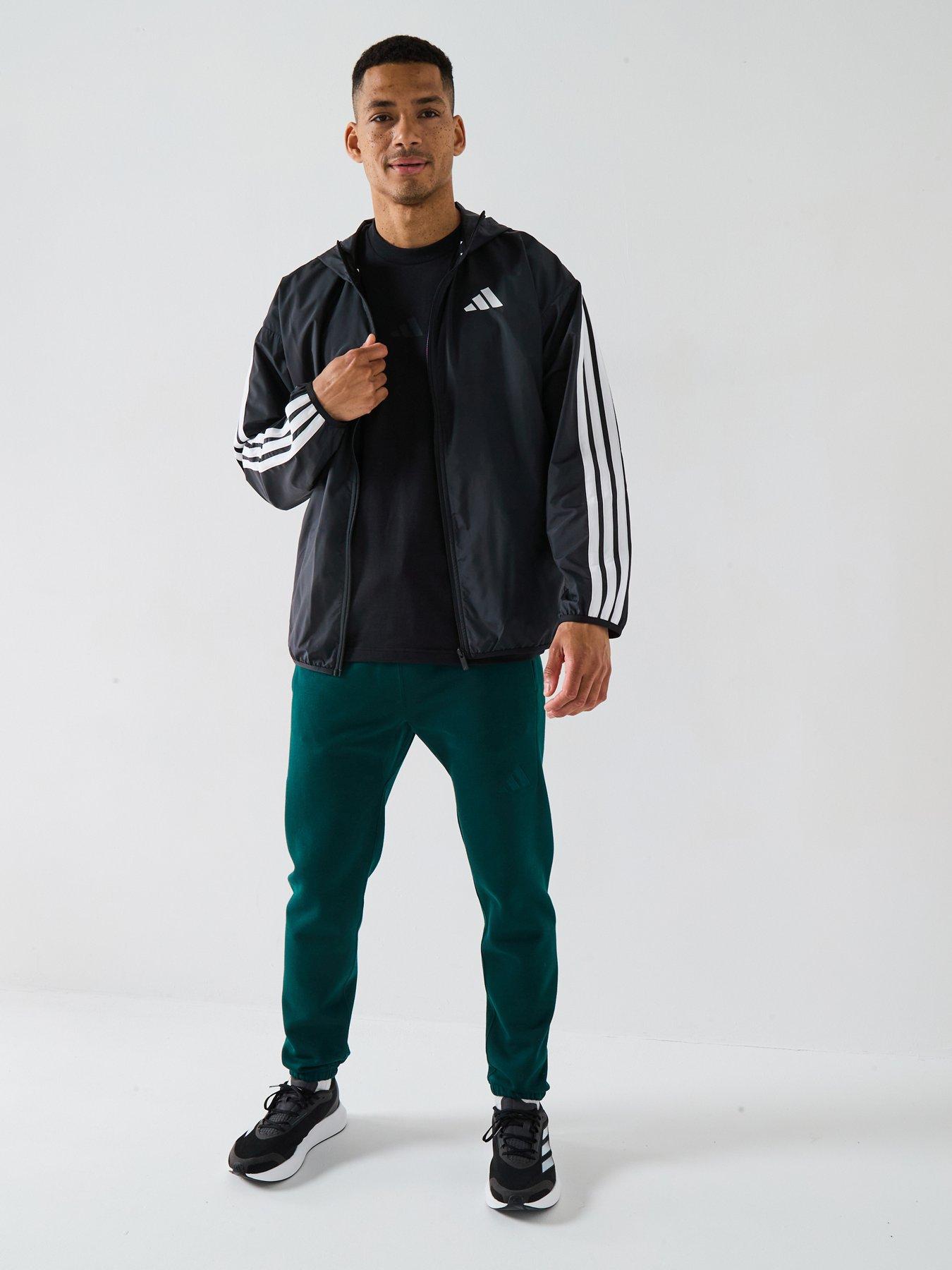 adidas Sportswear Men's Essential 3-stripes Windbreaker - Black