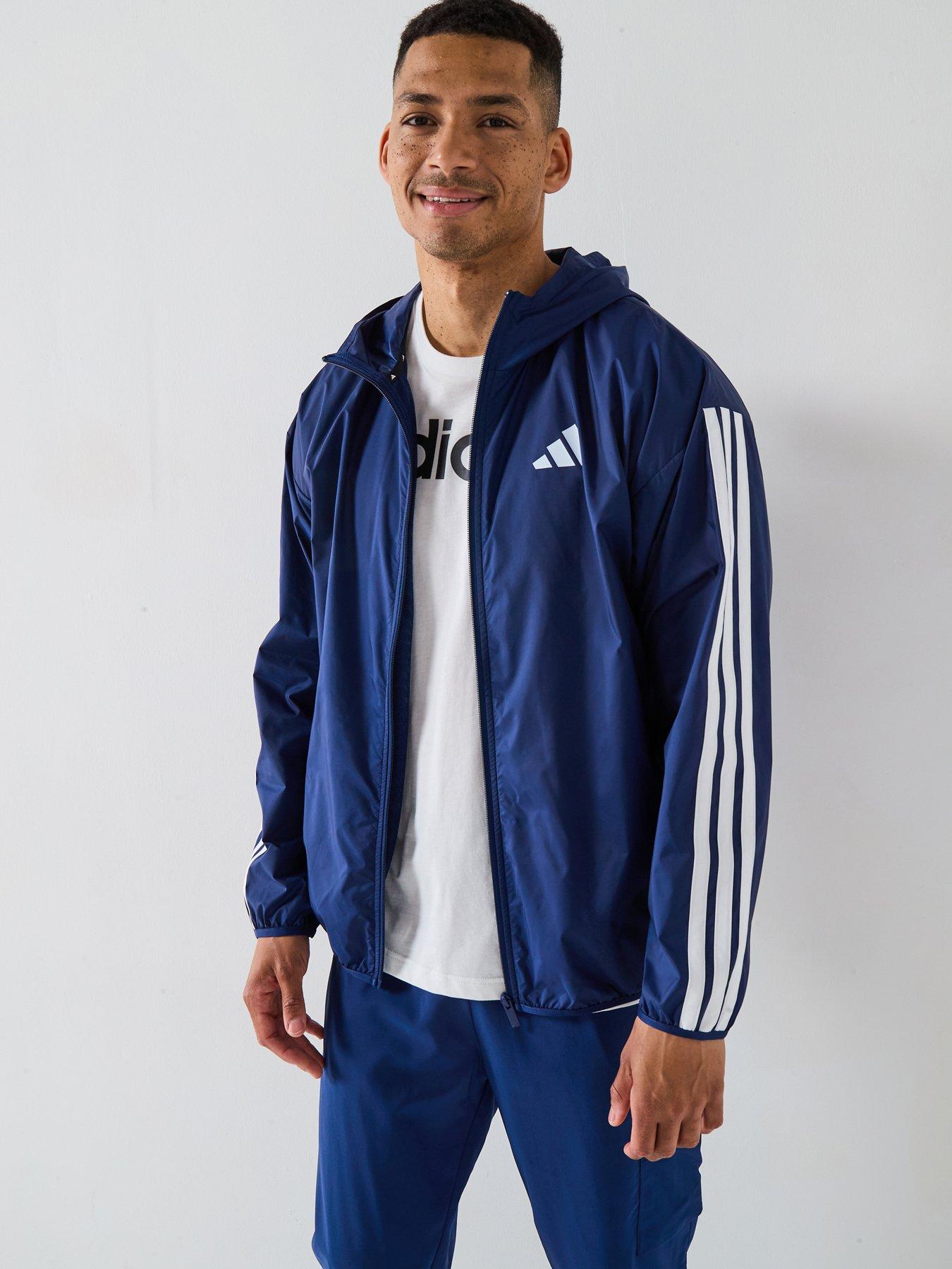 adidas Sportswear Men's Essential 3-stripes Windbreaker - Blue