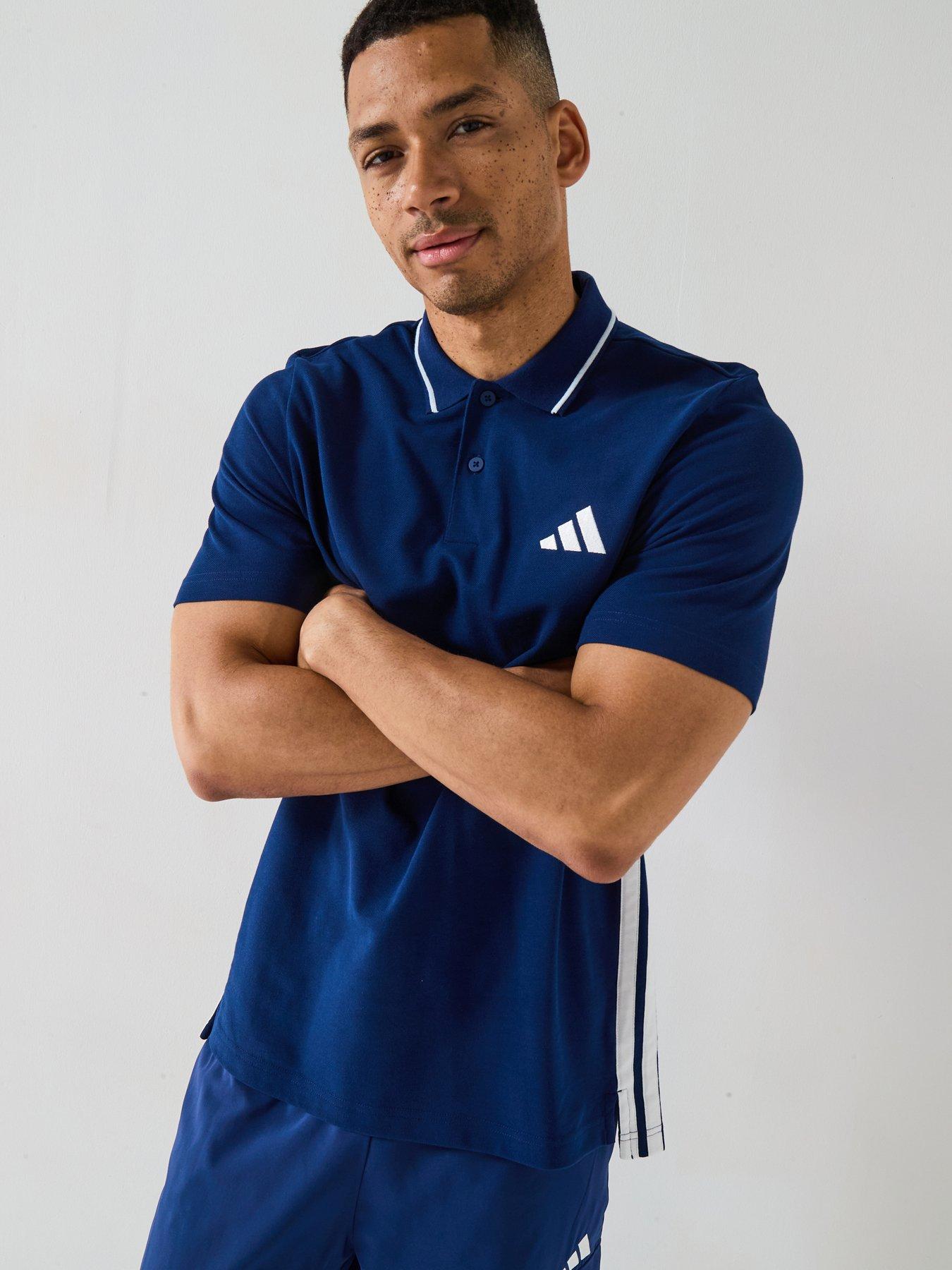 adidas Sportswear Men's Essentials 3-stripes Piqué Polo Shirt - Blue