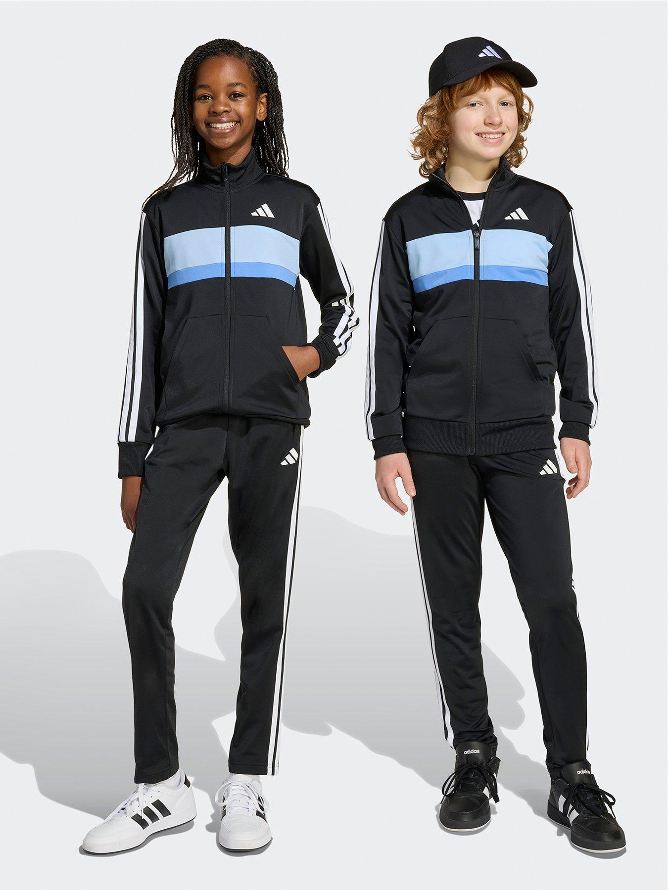 adidas Sportswear Junior Boys Seasonal Essentials Tiberio 3-stripes Tricot Tracksuit -black