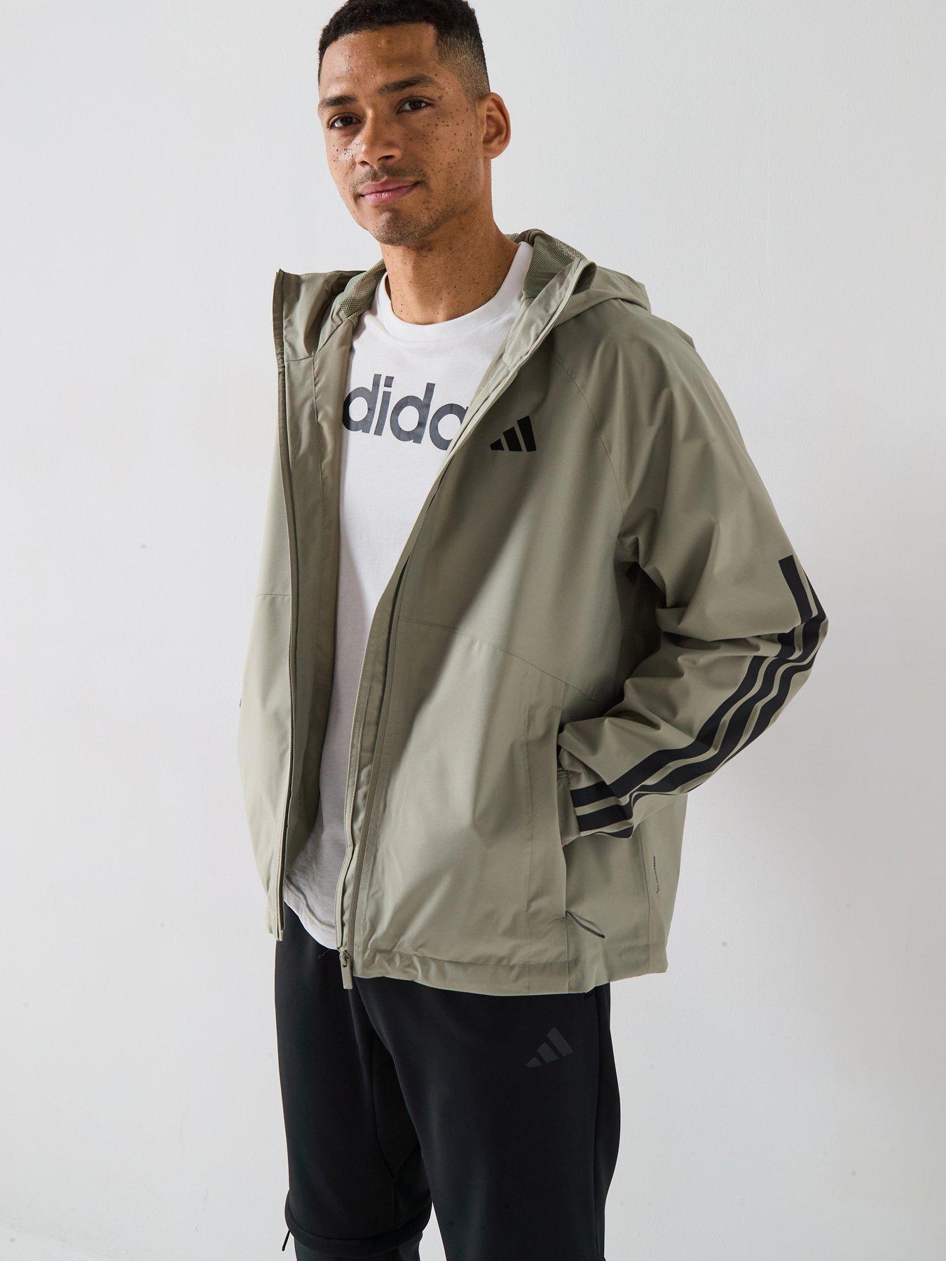 adidas-sportswear-mens-essentials-climaproof-3-stripes-jacket-green