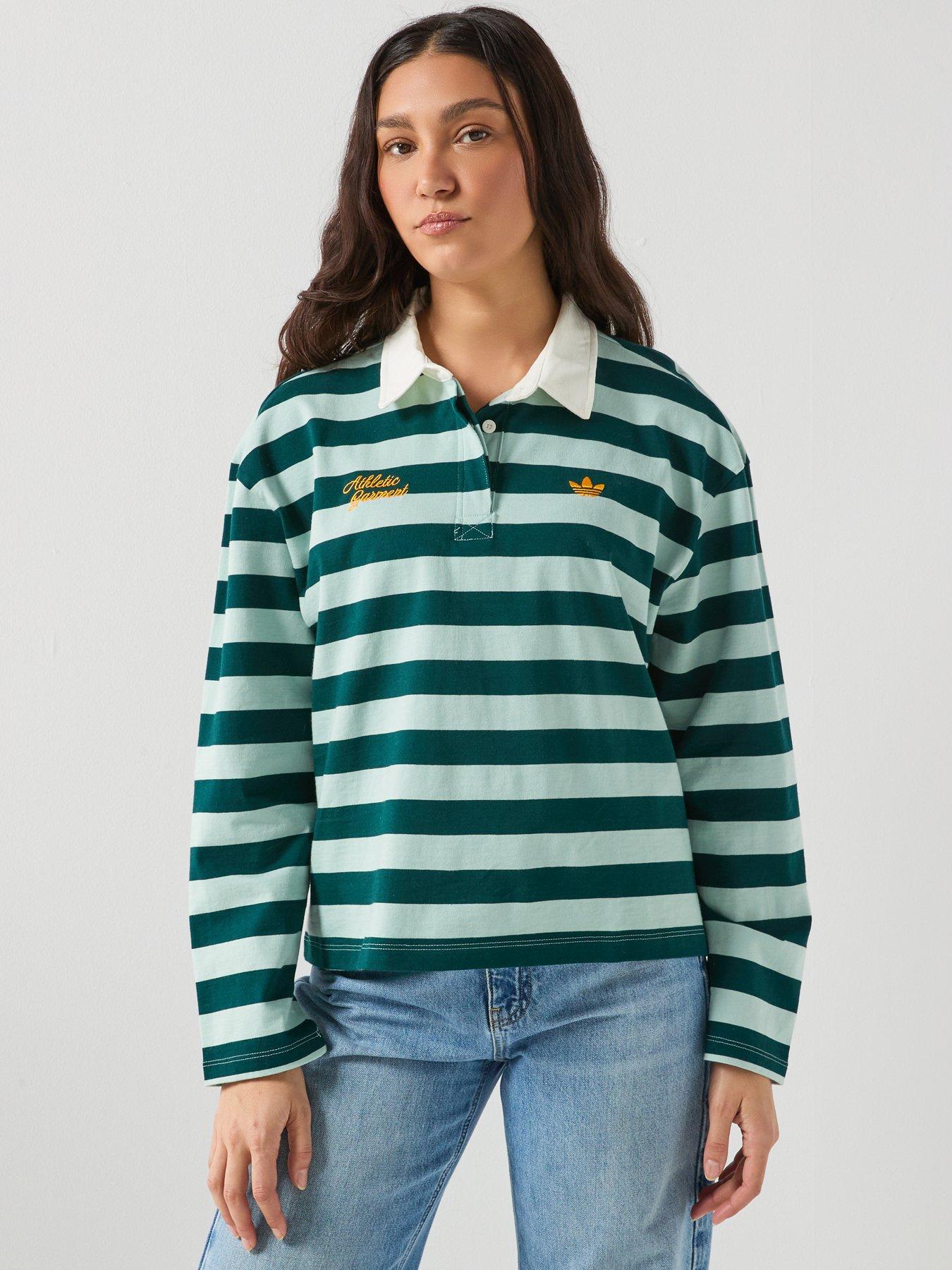 adidas Originals Womens Long Sleeve Graphic Polo - Green