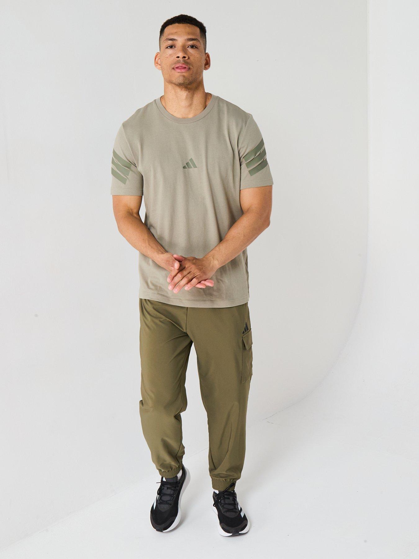 adidas-sportswear-mens-essentials-small-logo-cargo-joggers-greenback
