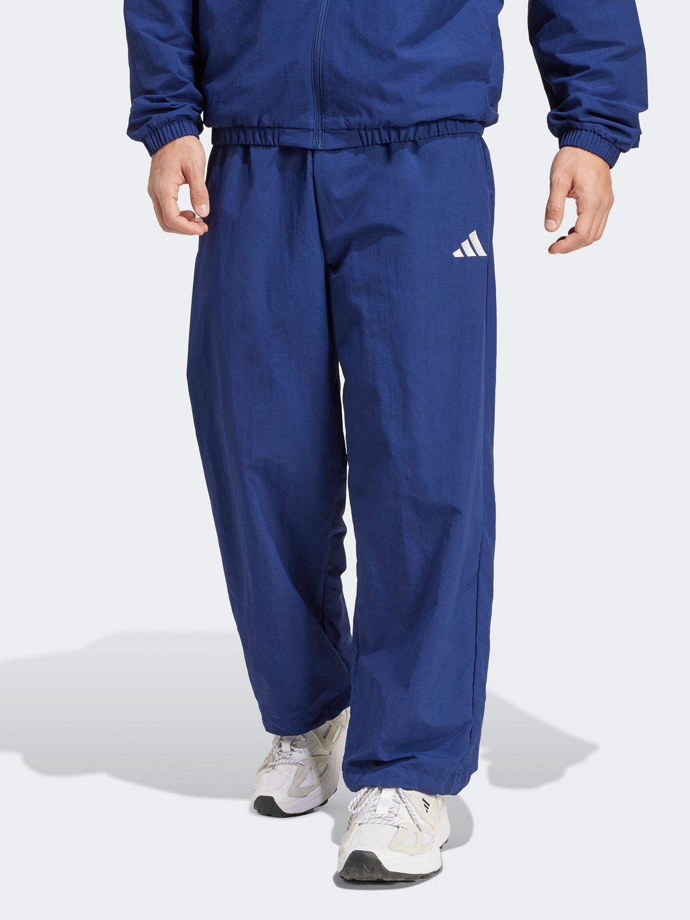 adidas Sportswear Men's Essential Small Logo Woven Open Hem Pants - Blue