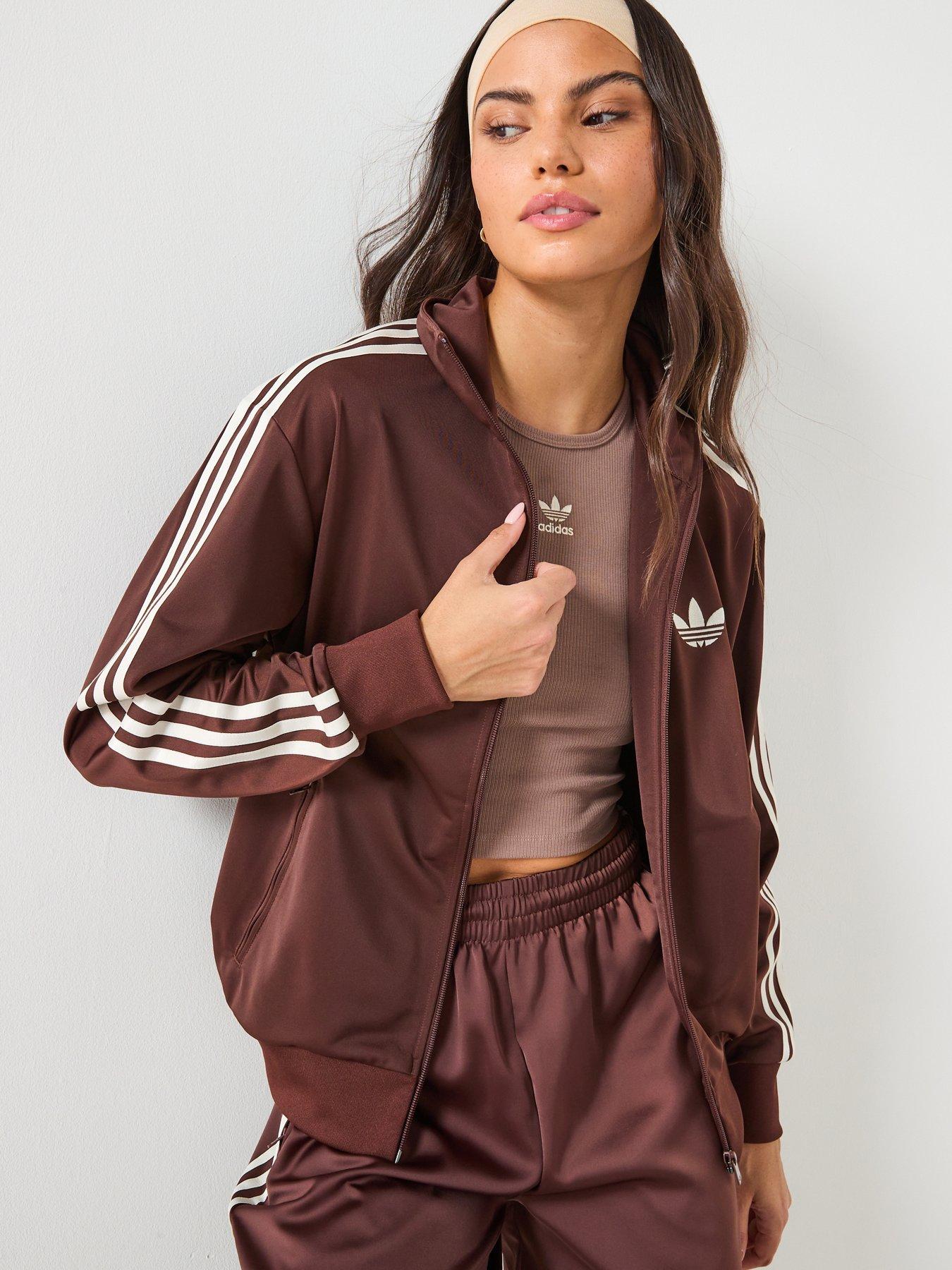 Image 1 of 6 of adidas Originals Womens Firebird Tracksuit Top - Brown