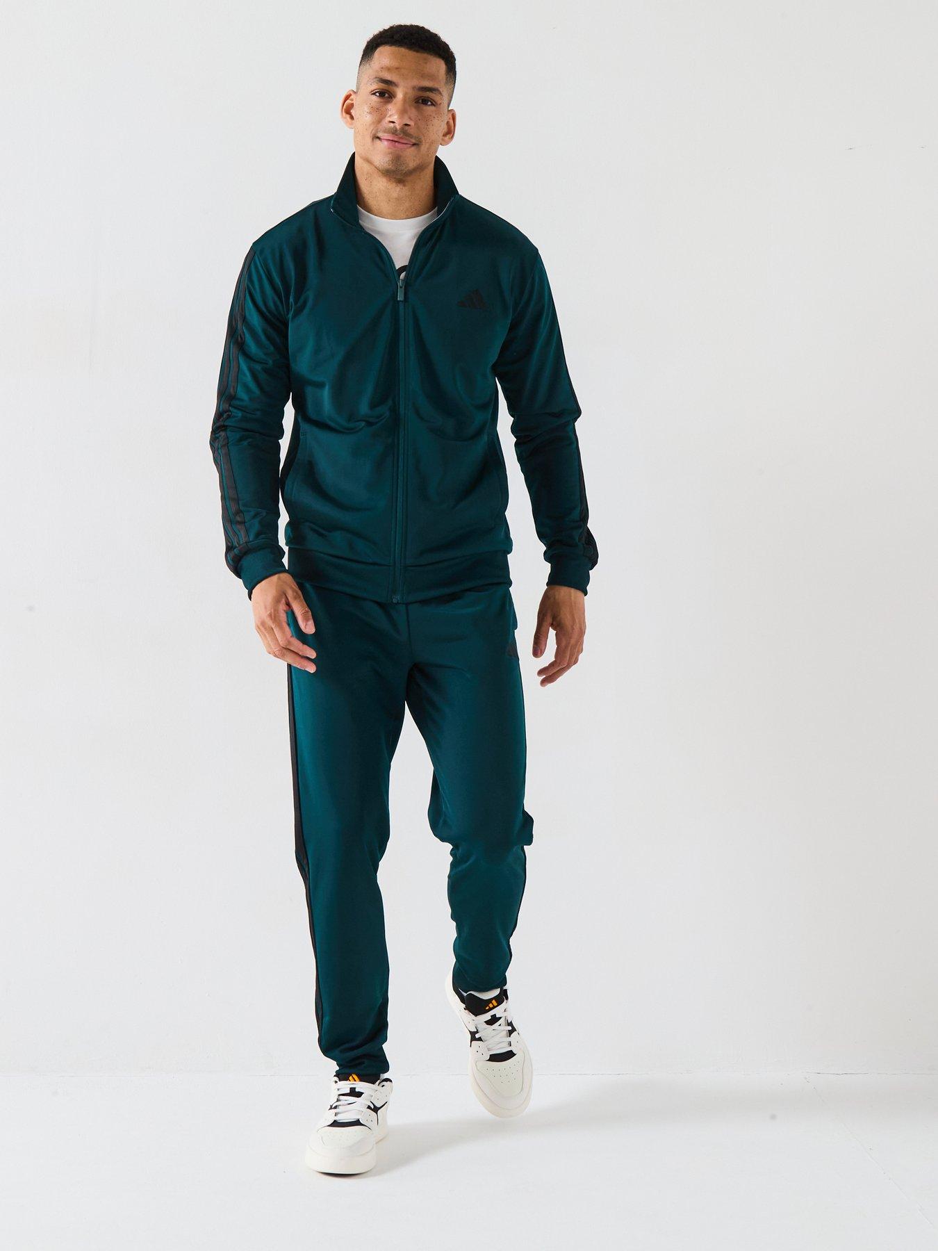 Image 1 of 6 of adidas Sportswear Men's Sportswear 3-stripes Tricot Tracksuit - Green