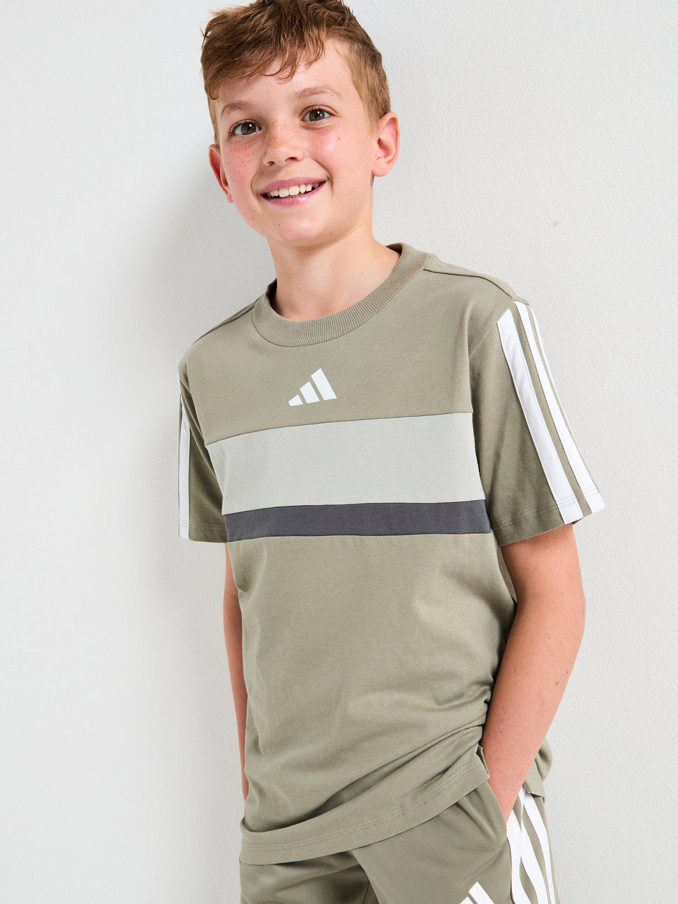 adidas Sportswear Junior Unisex Seasonal Essentials Tiberio 3-stripe T-shirt - Grey