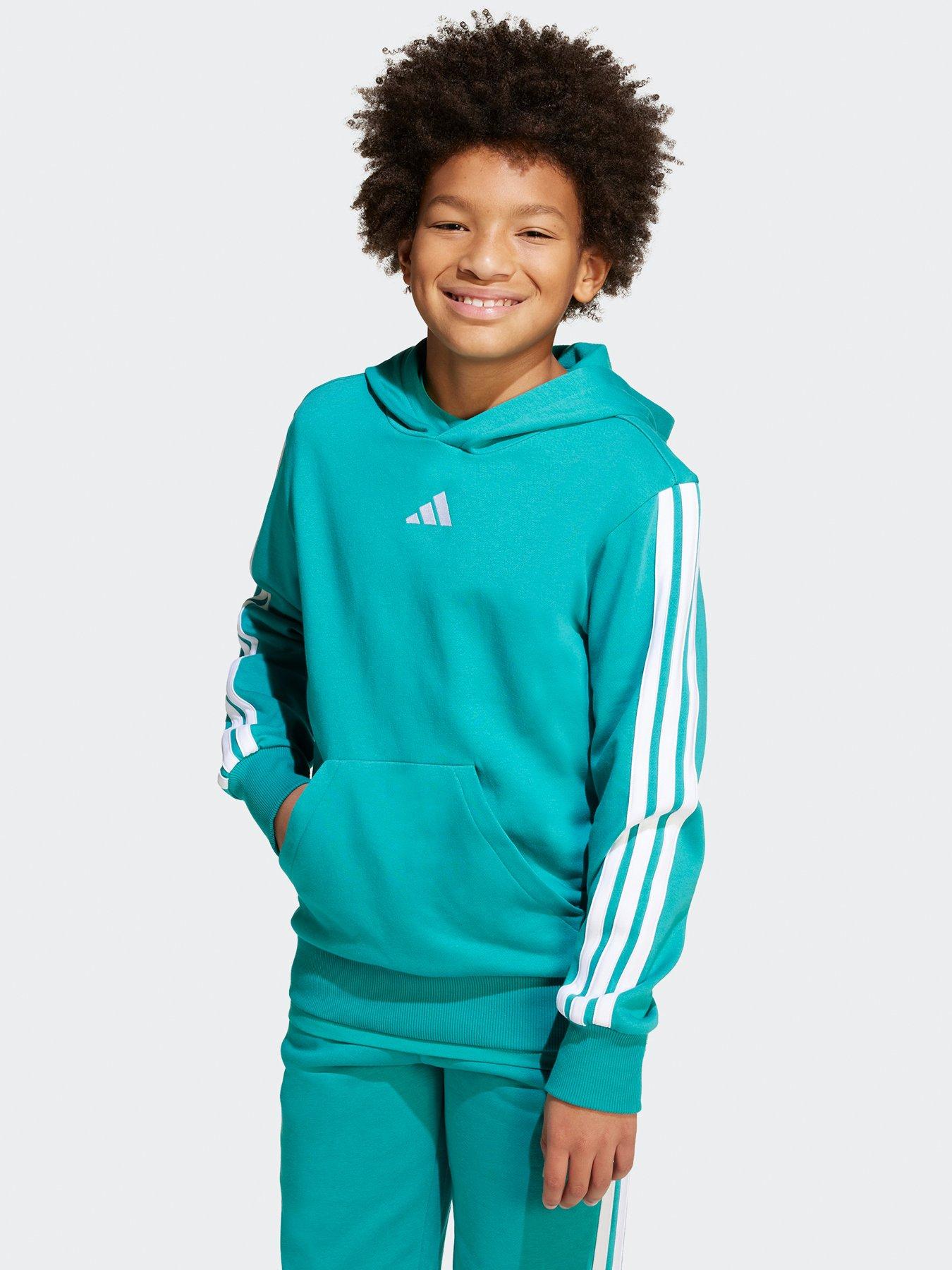 adidas Sportswear Junior Boys Essentials Three Stripe Hoodie - Green