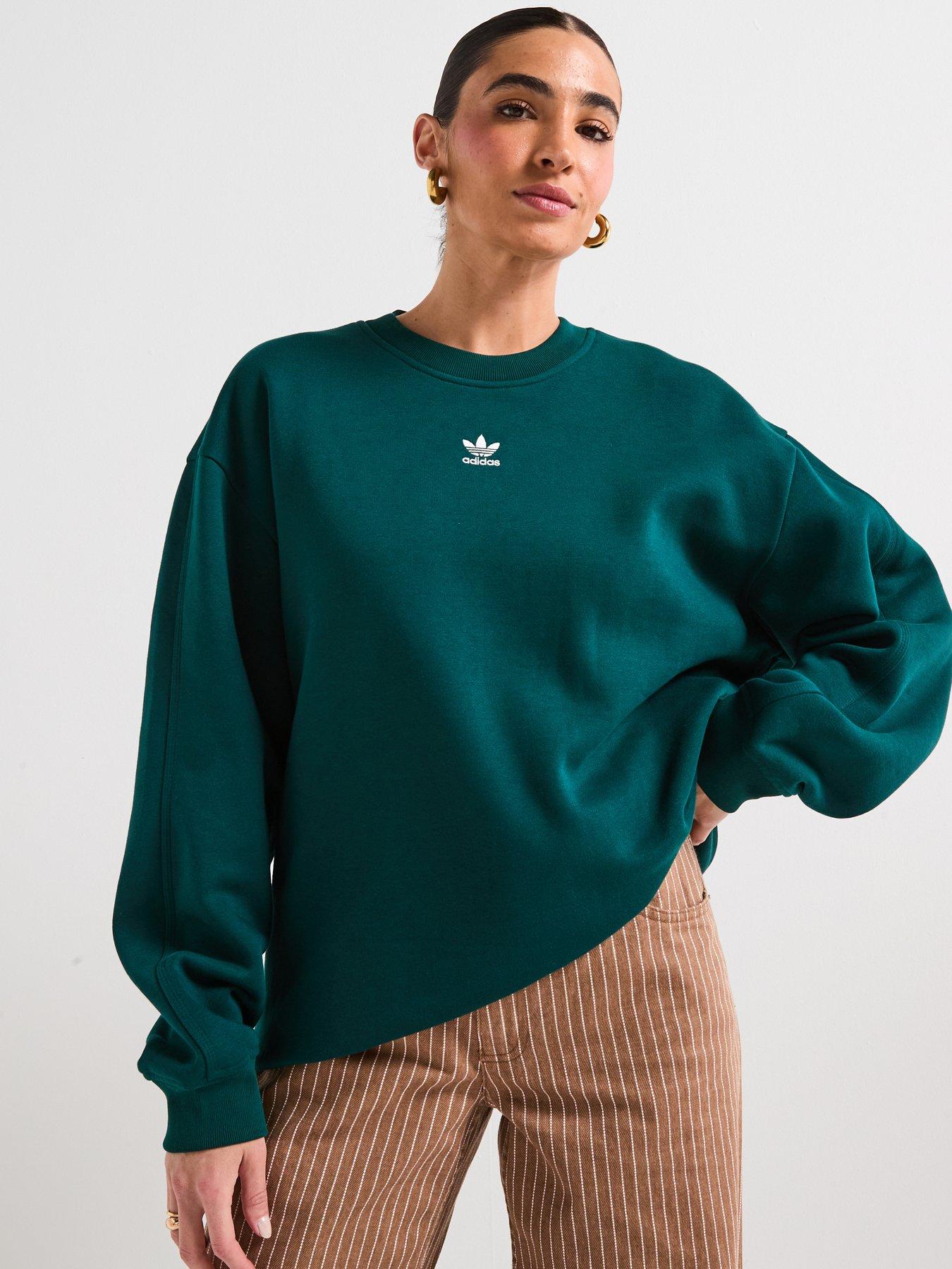 adidas Originals Women's Essentials Fleece Crew Sweatshirt - Green