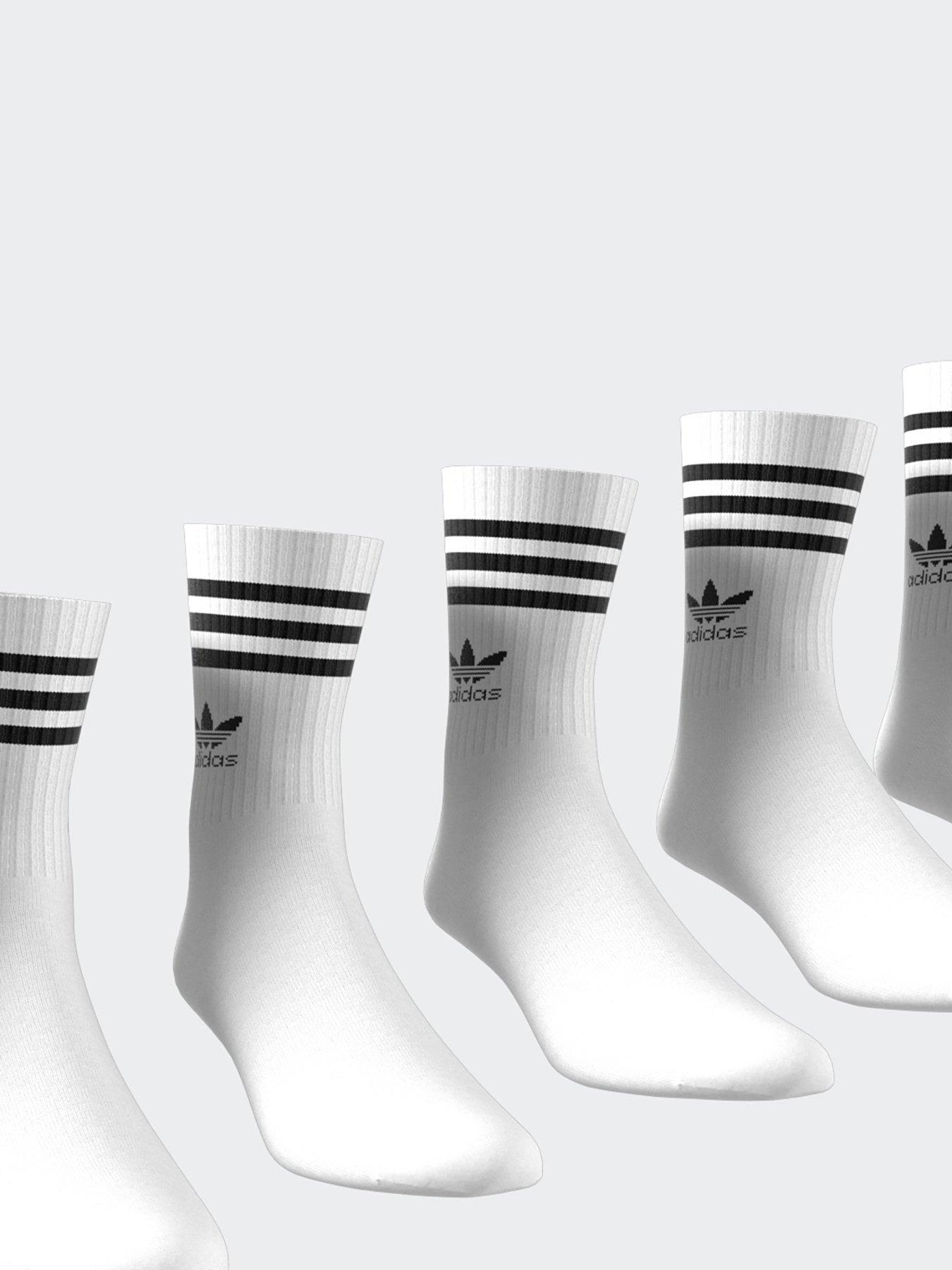 adidas Originals Unisex 3 Stripe Crew Socks 10 Pack - White