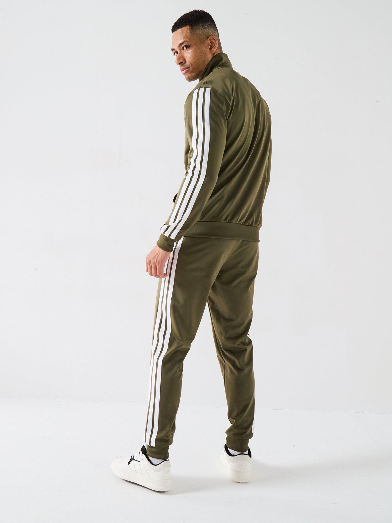 Image 2 of 6 of adidas Sportswear Men's Sportswear Basic 3-stripes Tricot Tracksuit - Green