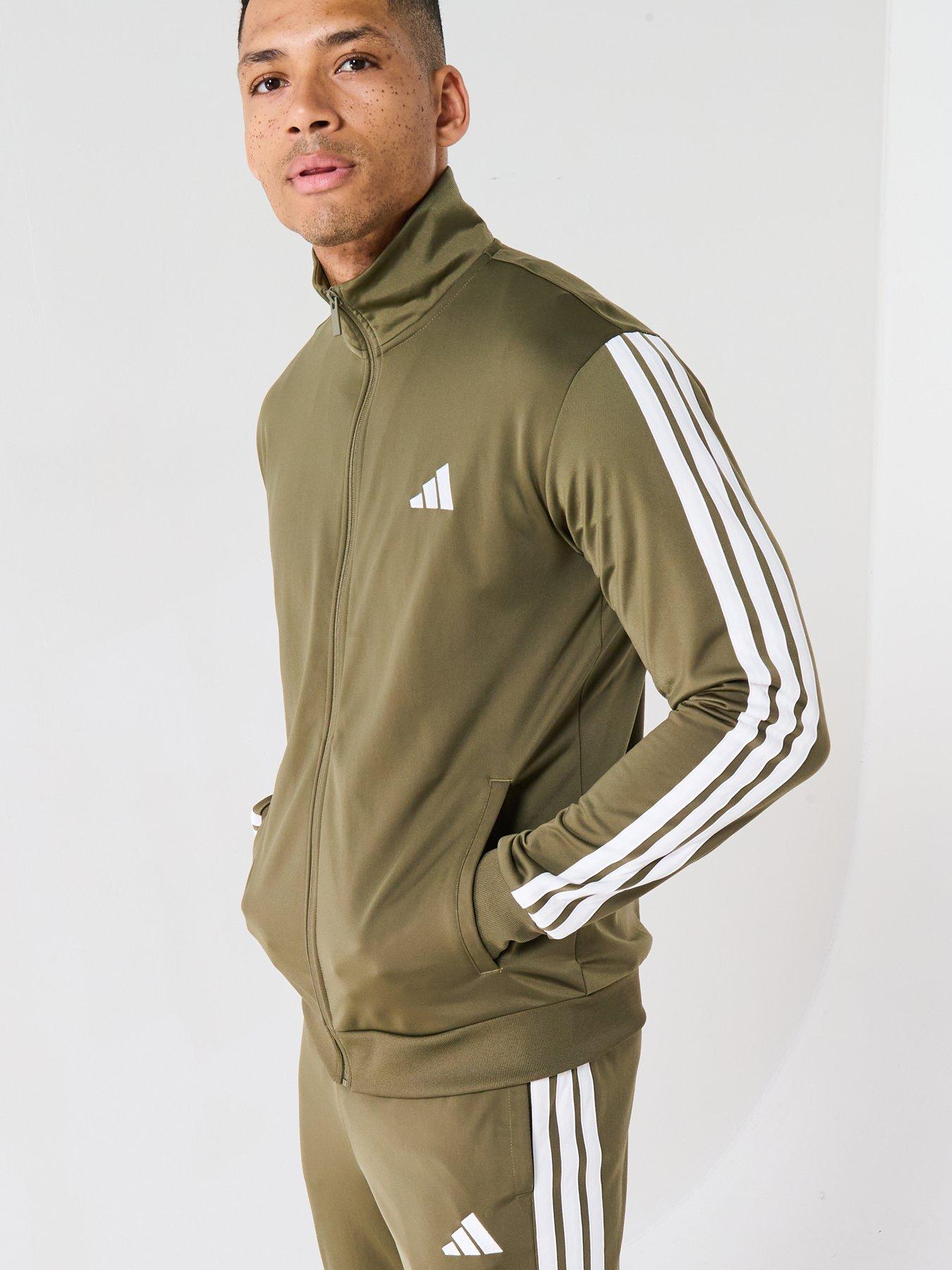 Image 5 of 6 of adidas Sportswear Men's Sportswear Basic 3-stripes Tricot Tracksuit - Green