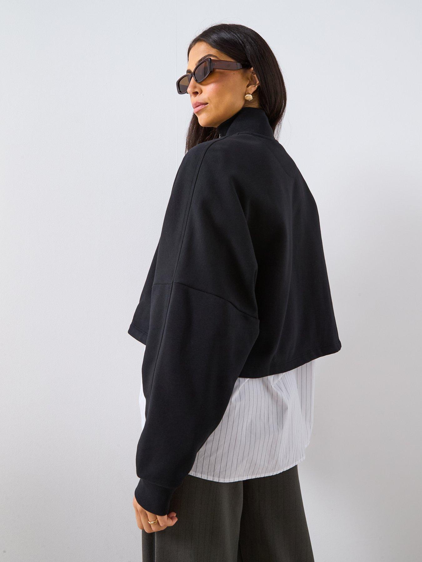 adidas-originals-womens-essentials-12-zip-fleece-sweatshirt-blackstillFront