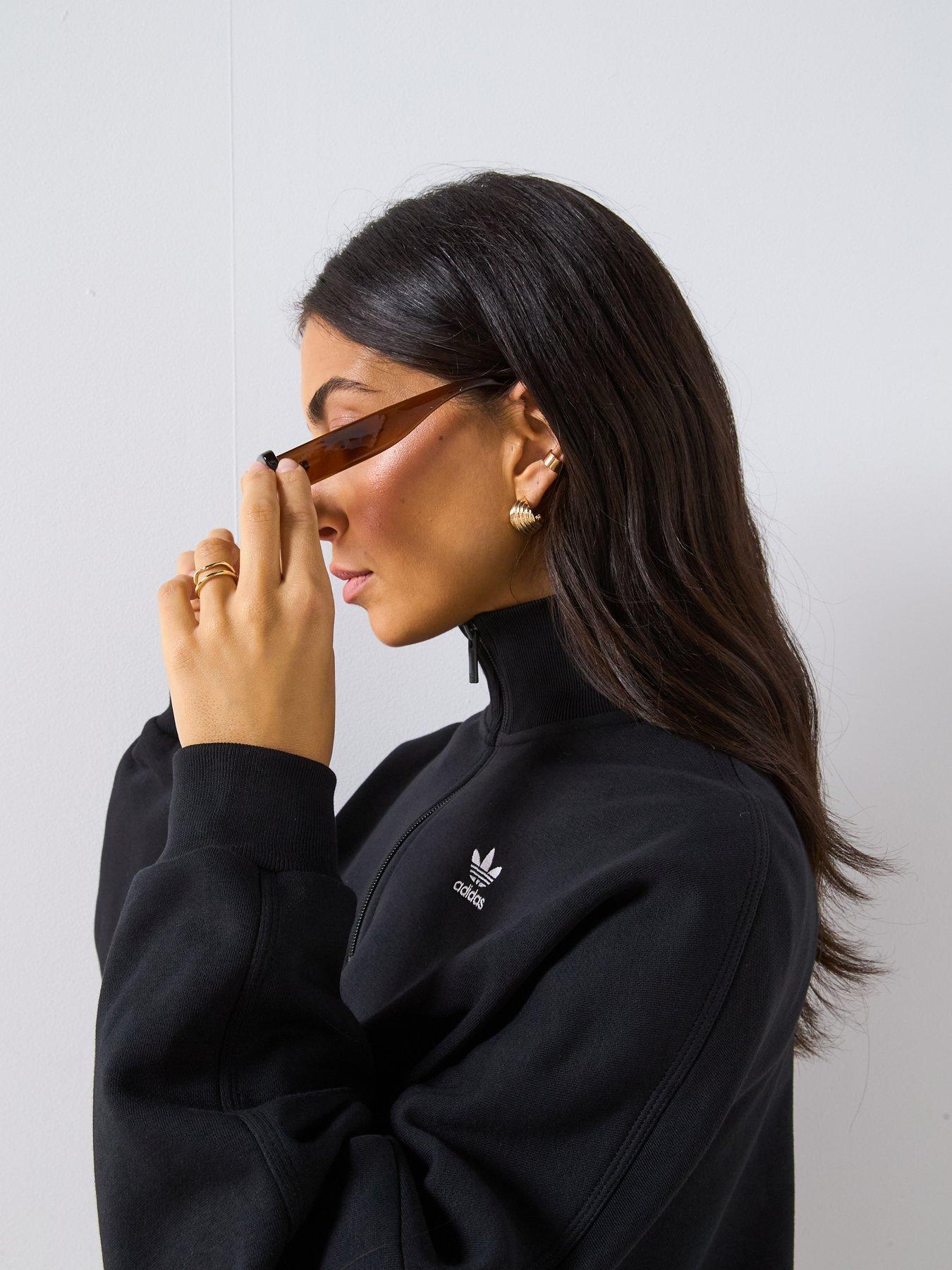 adidas-originals-womens-essentials-12-zip-fleece-sweatshirt-blackoutfit