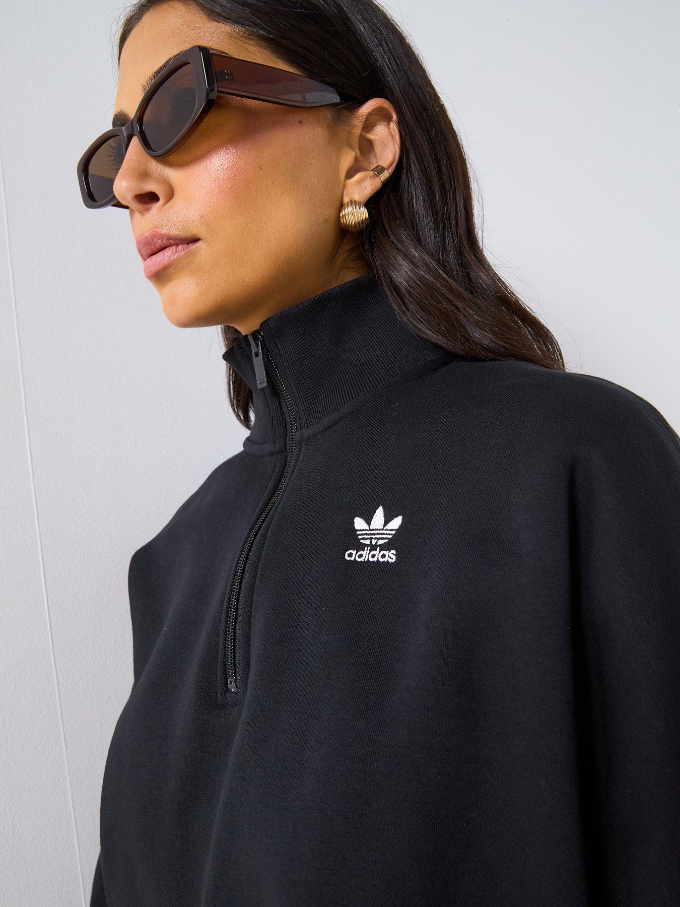 adidas-originals-womens-essentials-12-zip-fleece-sweatshirt-blackdetail