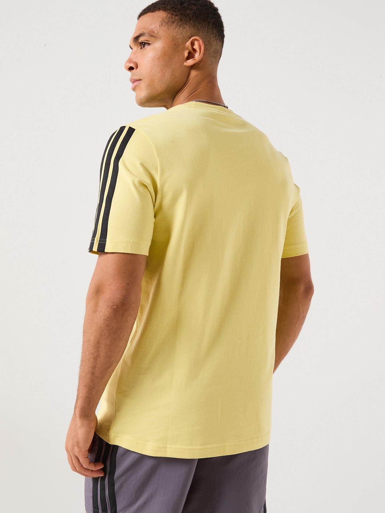 adidas-sportswear-mens-3-stripes-t-shirt-yellowstillFront