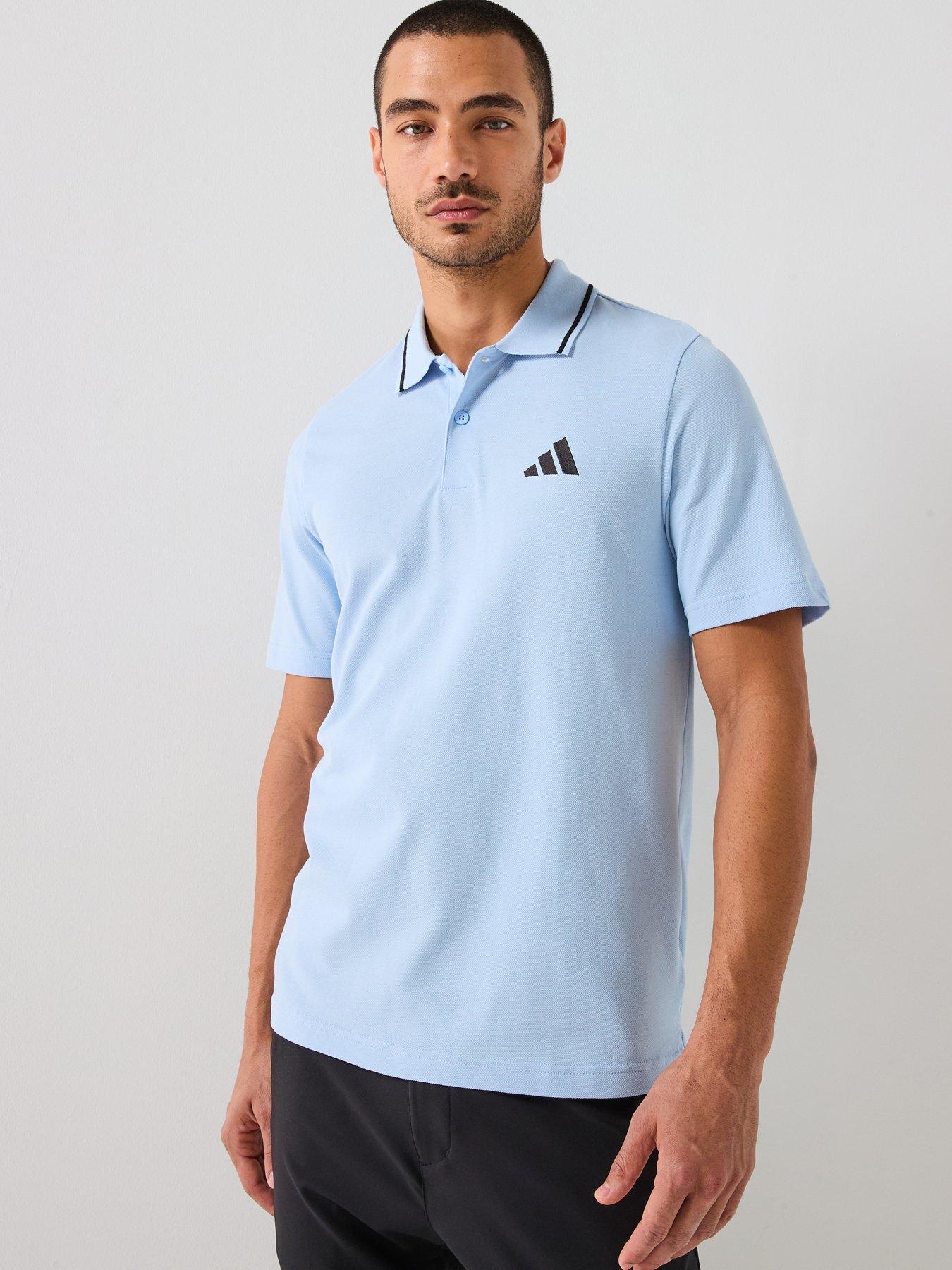 adidas Sportswear Men's Essentials Small Logo Pique Polo Shirt - Blue