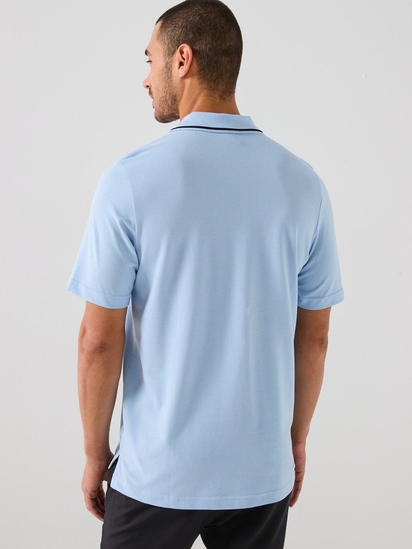 adidas-sportswear-mens-essentials-small-logo-pique-polo-shirt-bluestillFront