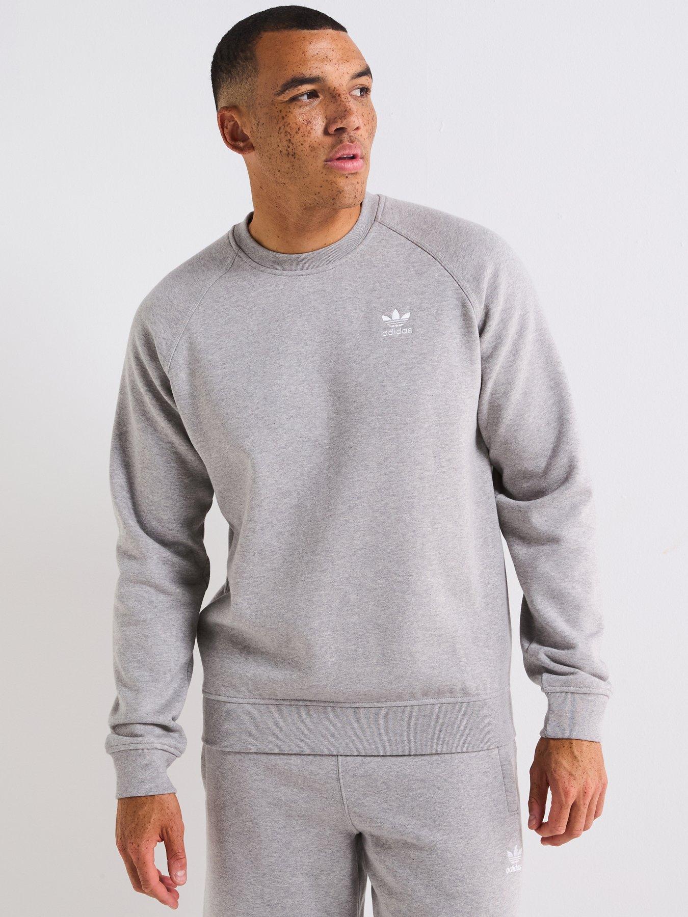 adidas-originals-mens-trefoil-essentials-crew-sweatshirt-greyfront